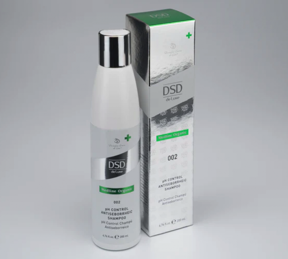 DSD SIMONE DE LUXE PH CONTROL ANTISEBORRHEIC SHAMPOO 
002 Természetes sampon szeborrea ellen, szulfátok nélkül, irritált és érzékeny fejbőrre. Szulfátok nélkül.