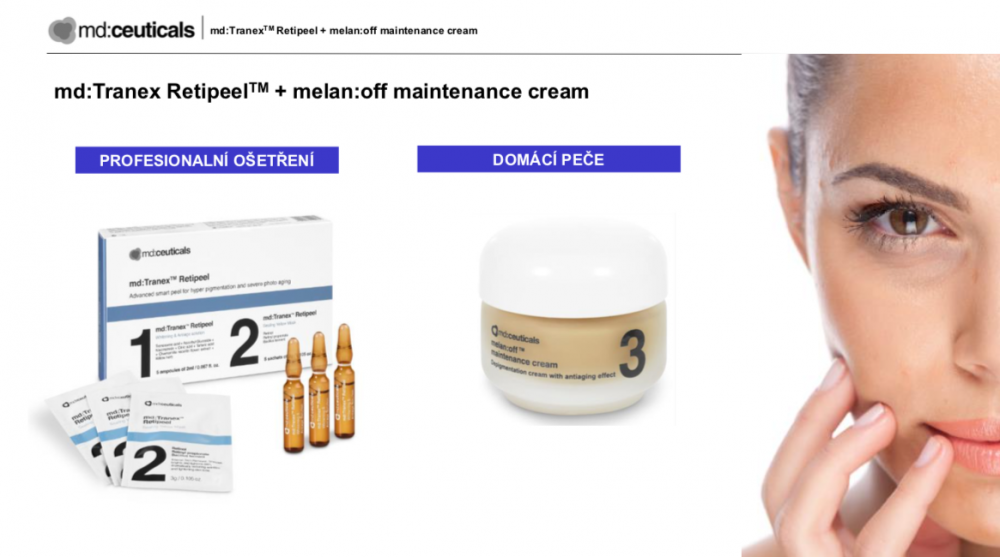 MD:TRANEX RETIPEEL PROTOKOL MD:Ceuticals 
Retinol hámlás MD:Retipeel Fiatalítás depigmentáció