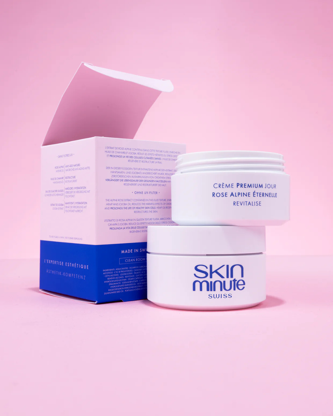 SKIN MINUTE REVITALIZING DAY CREAM ALPINE ROSE OF ETERNAL SNOWS 
50+ nappali hidratáló ránctalanító krém svájci gleccser vizével és az alpesi rózsával.