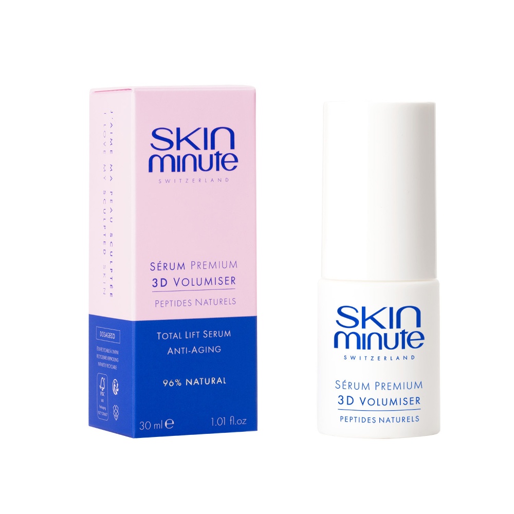 SKIN MINUTE PREMIUM 3D VOLUMISER TOTAL LIFT SERUM ANTI-AGING 
Ránctalanító aromszérum őssejtekkel a bőr feszesítésére, természetes peptidekkel gazdagítva 50+