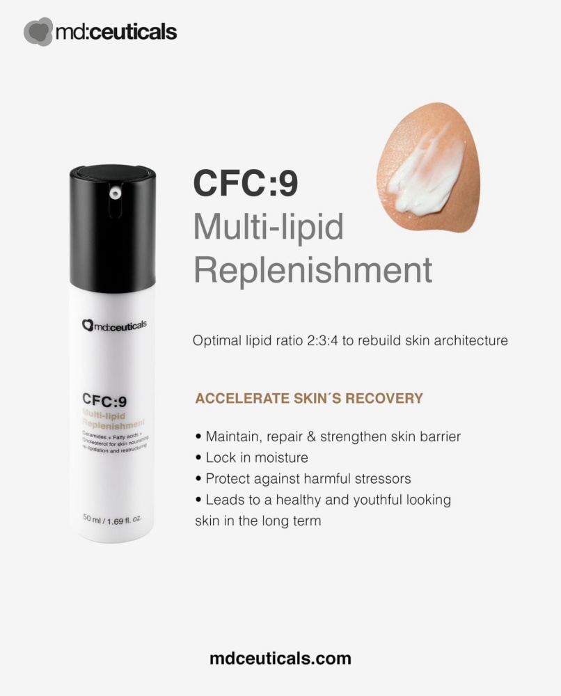 MD:CEUTICALS CFC:9 MULTI-LIPID REPLENISHMENT 
A bőr lipidszerkezetének helyreállítása