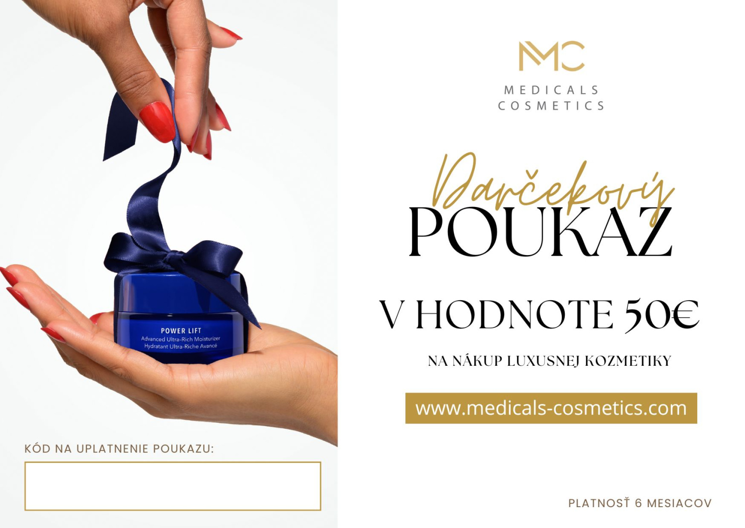 GIFT CARD 50.- 
Ajándékutalvány 50€ értékben