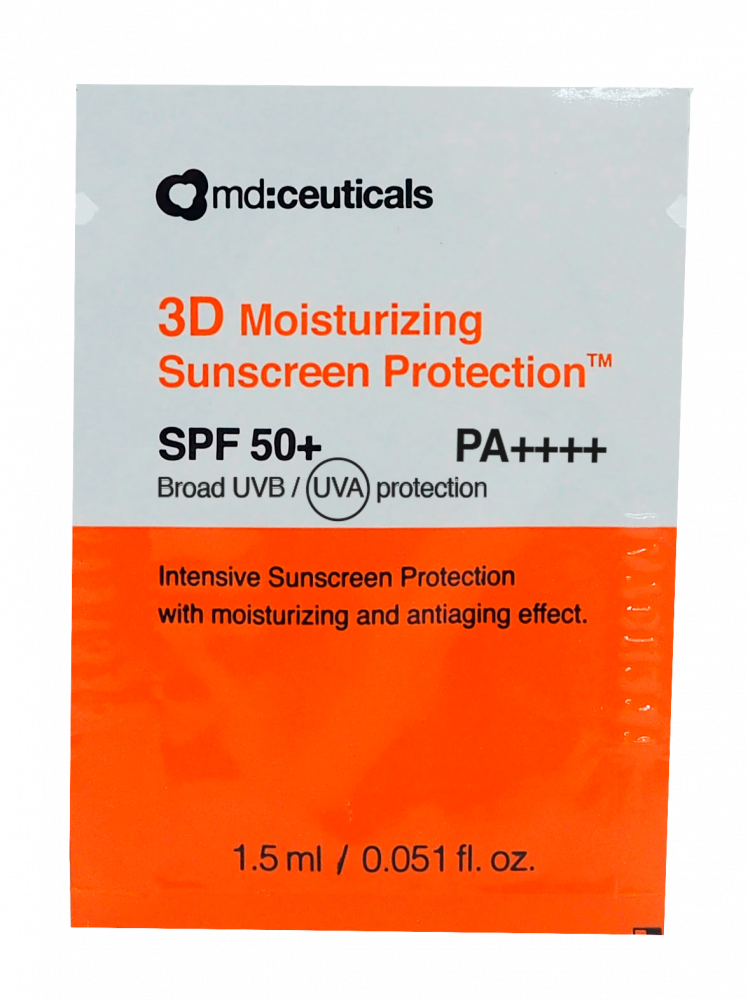 GIFT SAMPLE MD 3D MOISTURIZING SUNSCREEN 
Ajándék Minta MD 3D napozókrém