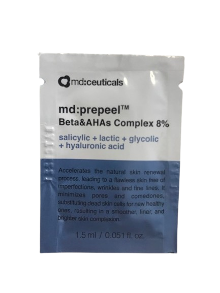 SAMPLE MD PREPEEL BETA & AHA COMPLEX 8% 
Ajándék MD Prepeel Beta & AHA komplex 8%