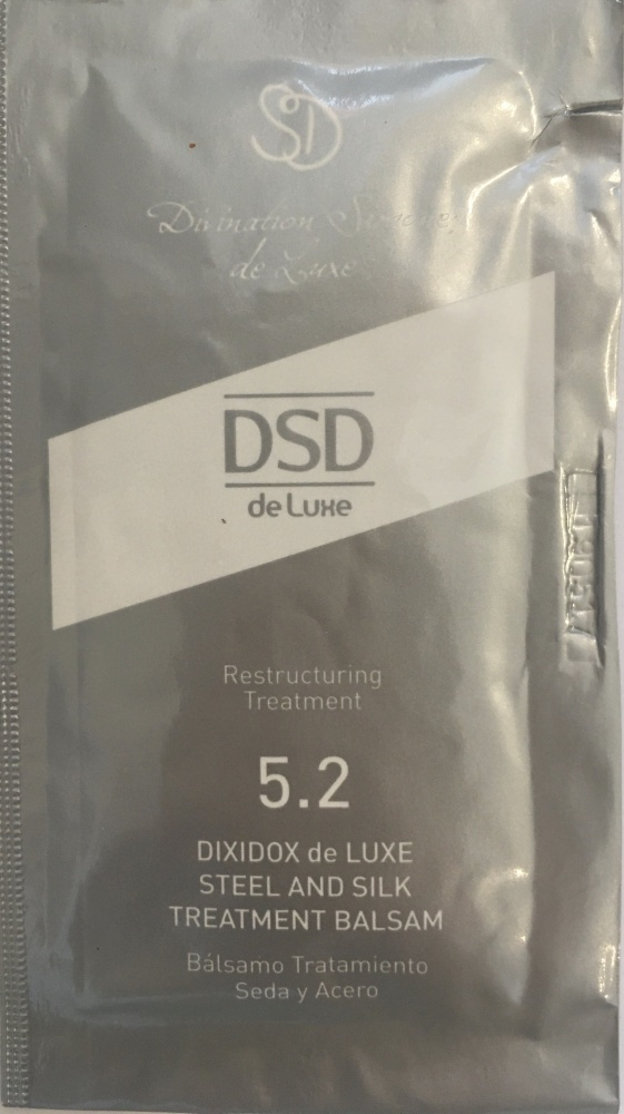 SAMPLE DSD DE LUXE STEEL AND SILK TREATMENT BALSAM 5.2 
Minta DSD Balzsam a haj megerősítésére és regenerálására, a hajhullás ellen.