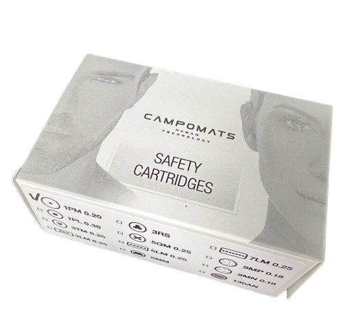 CAMPOMATS SAFETY CARTRIDGE MICROPIGMENTATION 1PM 0,20mm 
Tűk mikropigmentációhoz