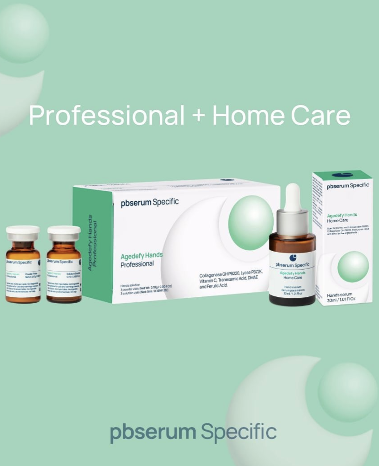 PBSERUM SPECIFIC HANDS HOME CARE 
Kezelés a bőr fiatalítására és feszesítésére a kezeken, otthoni használatra