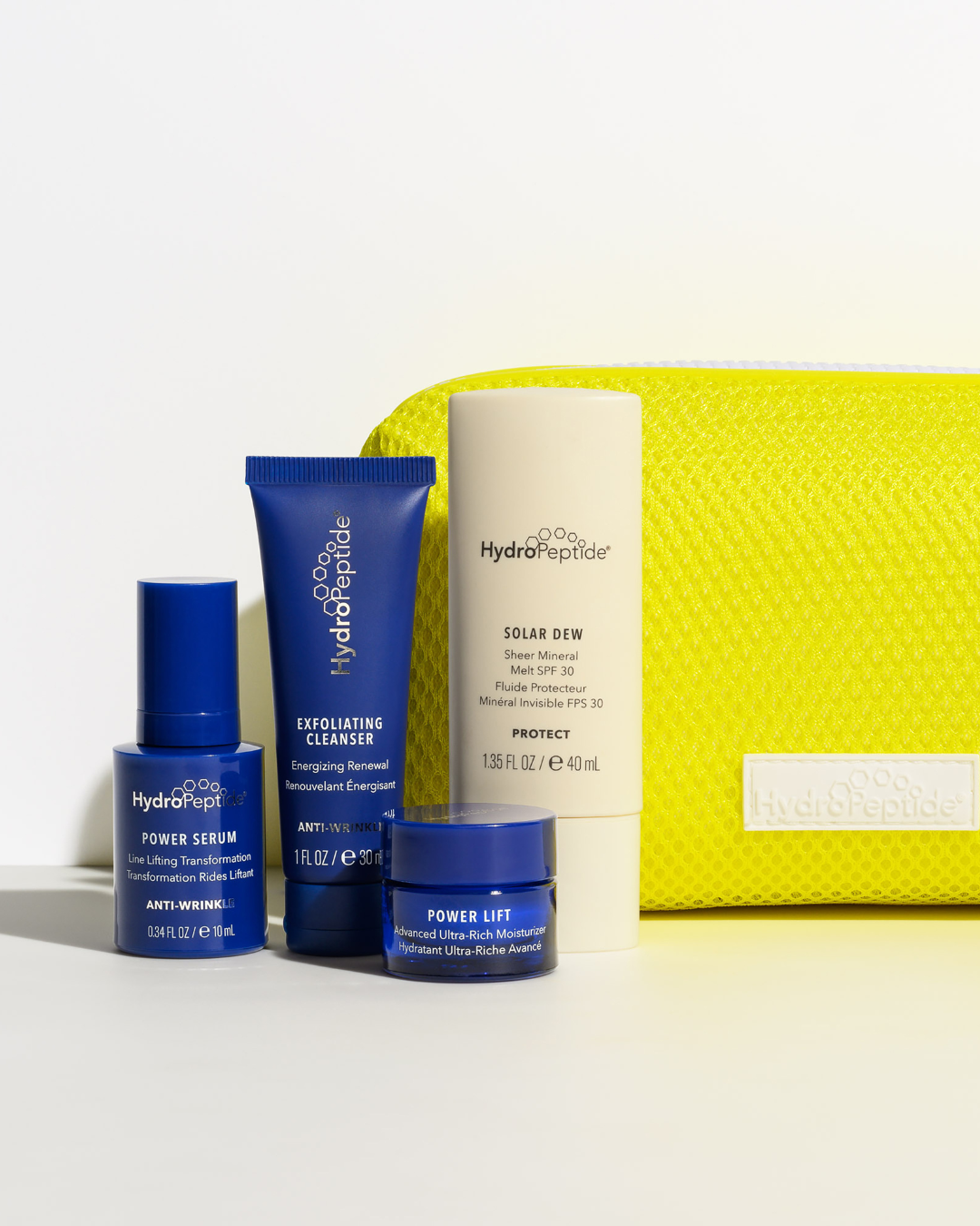 HYDROPEPTIDE SUMMER SKIN RESCUE KIT 
Nyári bőrápolás. Tisztító tej, szérum, krém, napvédő krém, neszeszer Nyári kedvezmény 40%