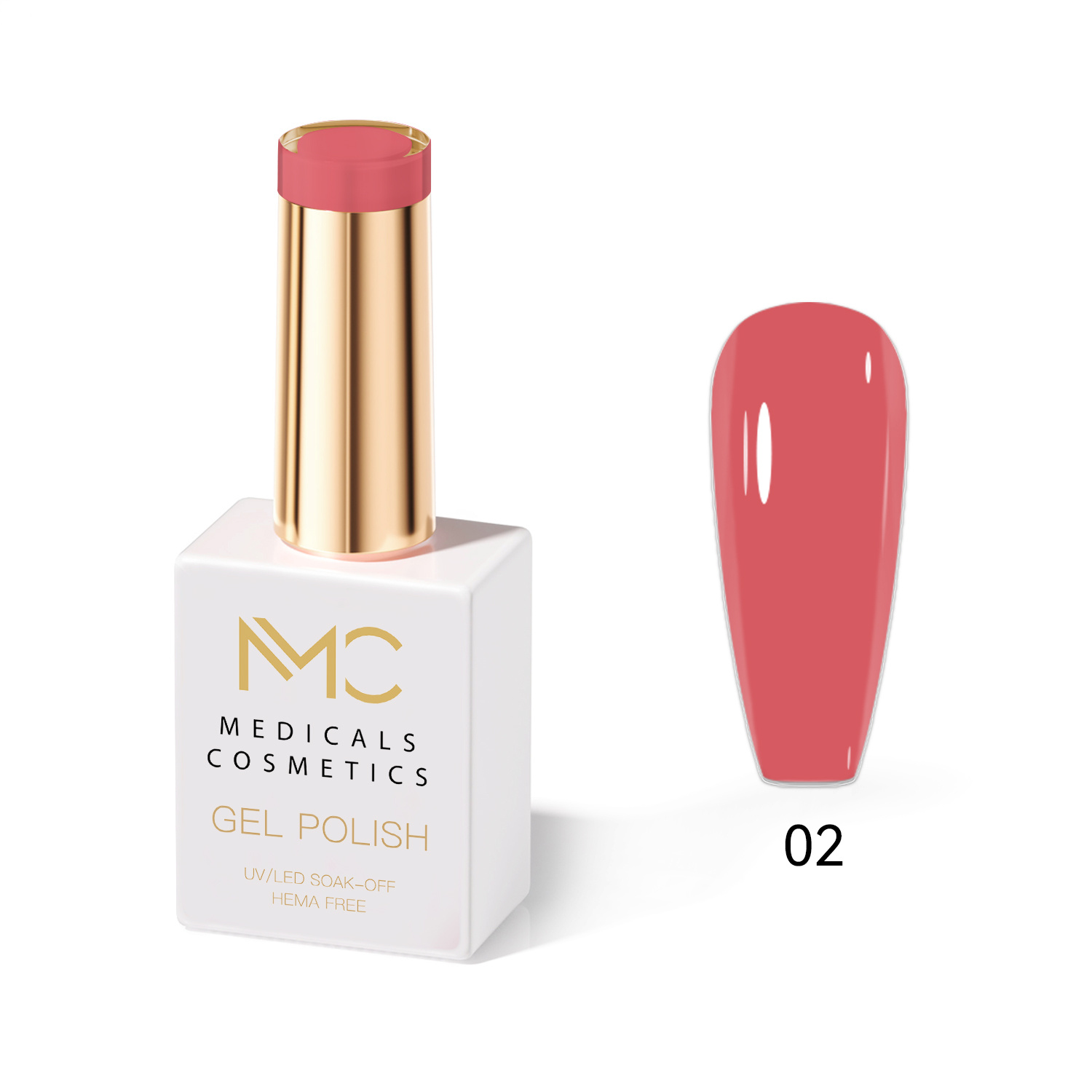 GEL POLISH HEMA FREE - PROFESSIONAL MEDICALS COSMETICS - NAILS COLOR GEL 
MC PINK 02 - Rózsaszín körömgél UV lámpa alá.  HEMA MENTES