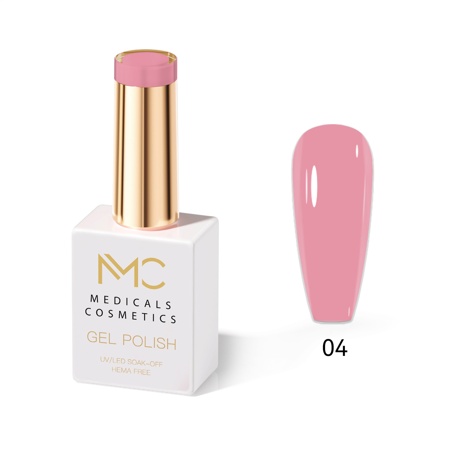 GEL POLISH HEMA FREE - PROFESSIONAL MEDICALS COSMETICS - NAILS COLOR GEL 
MC Pink 04 - Rózsaszín körömgél UV lámpa alatt.  HEMA FREE