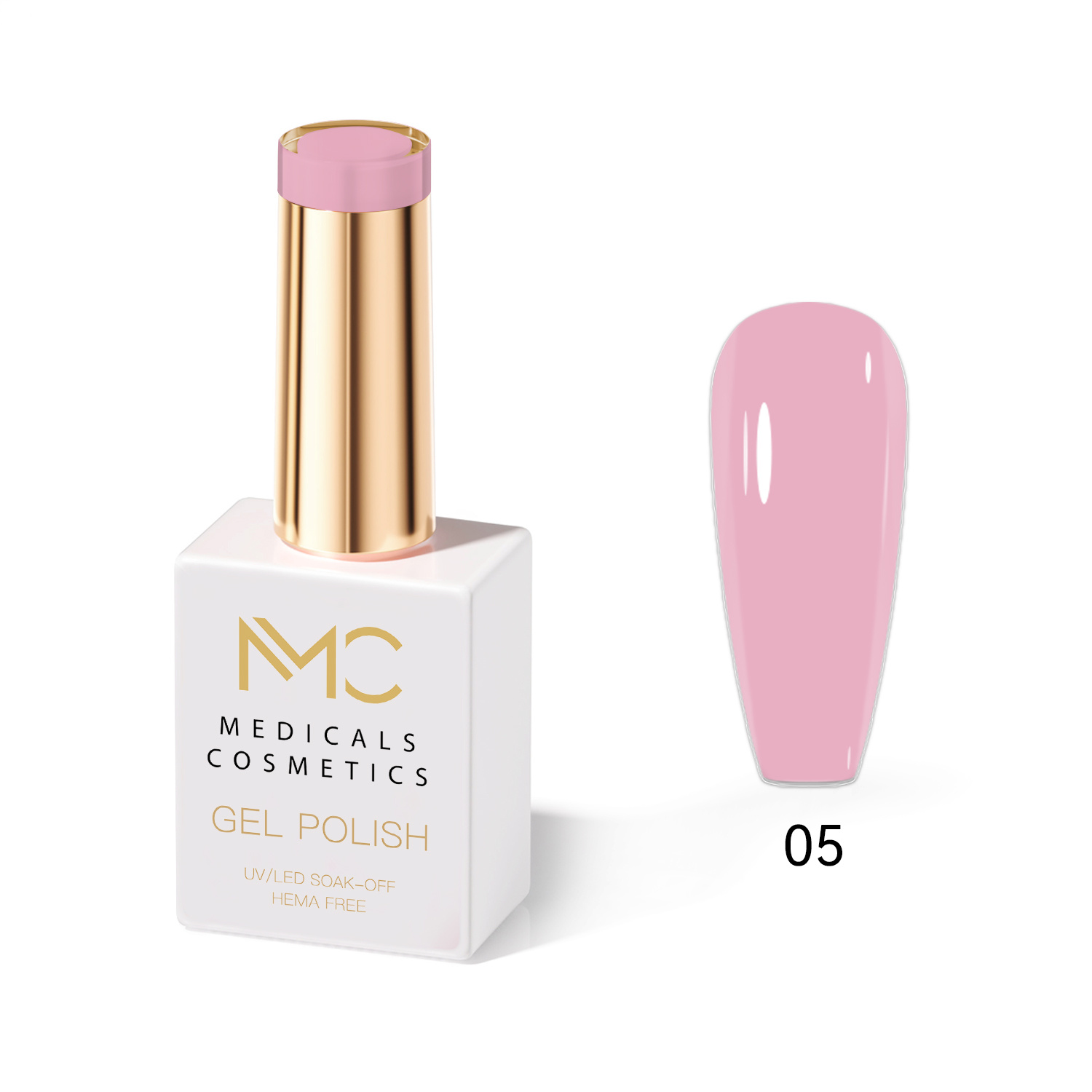 GEL POLISH HEMA FREE - PROFESSIONAL MEDICALS COSMETICS - NAILS COLOR GEL 
MC PINK 05 - Rózsaszín gél a körmökre UV lámpához.  HEMA FREE