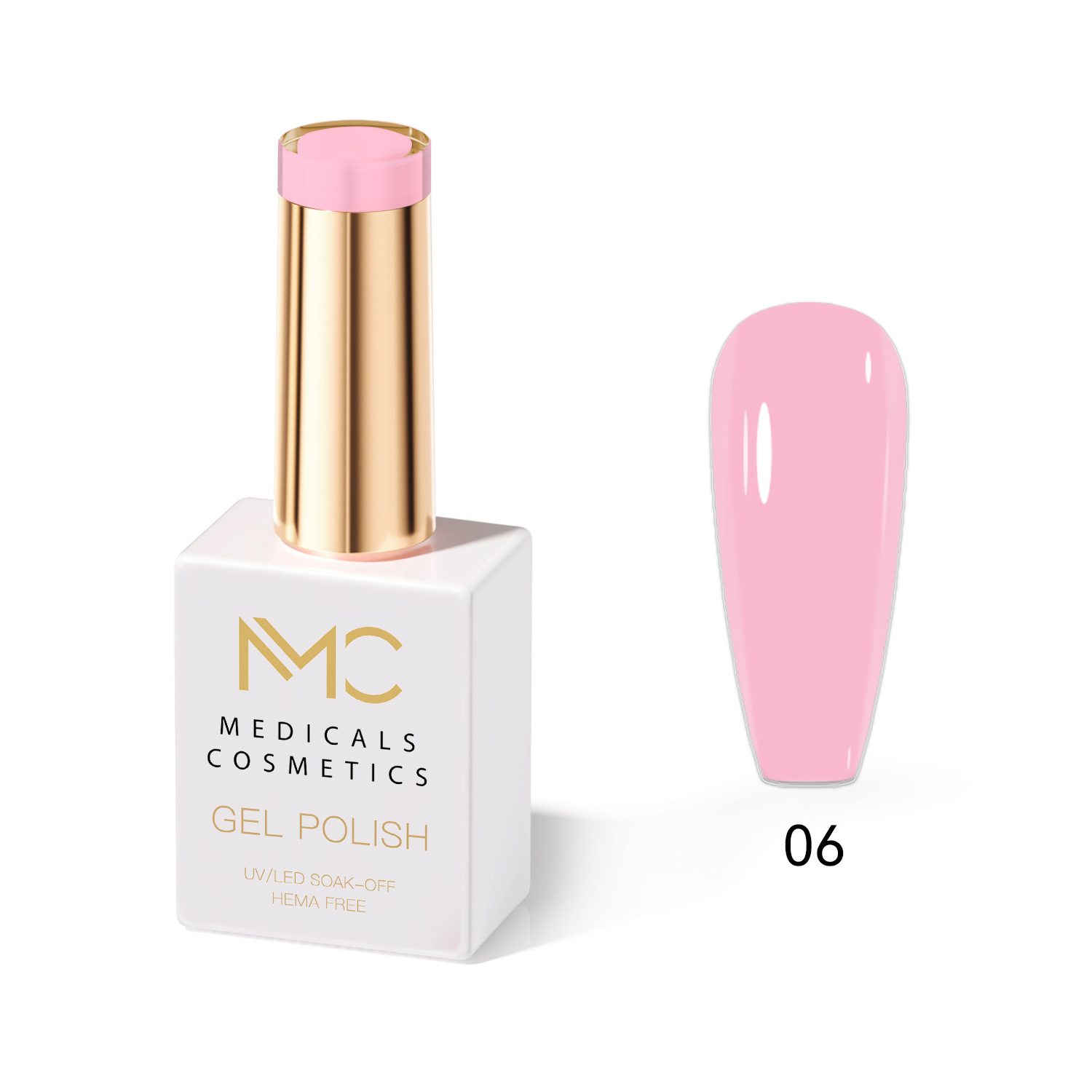 GEL POLISH HEMA FREE - PROFESSIONAL MEDICALS COSMETICS - NAILS COLOR GEL 
MC PINK 06 - Rózsaszín gél körmök számára UV-lámpa alatt.  HEMA FREE