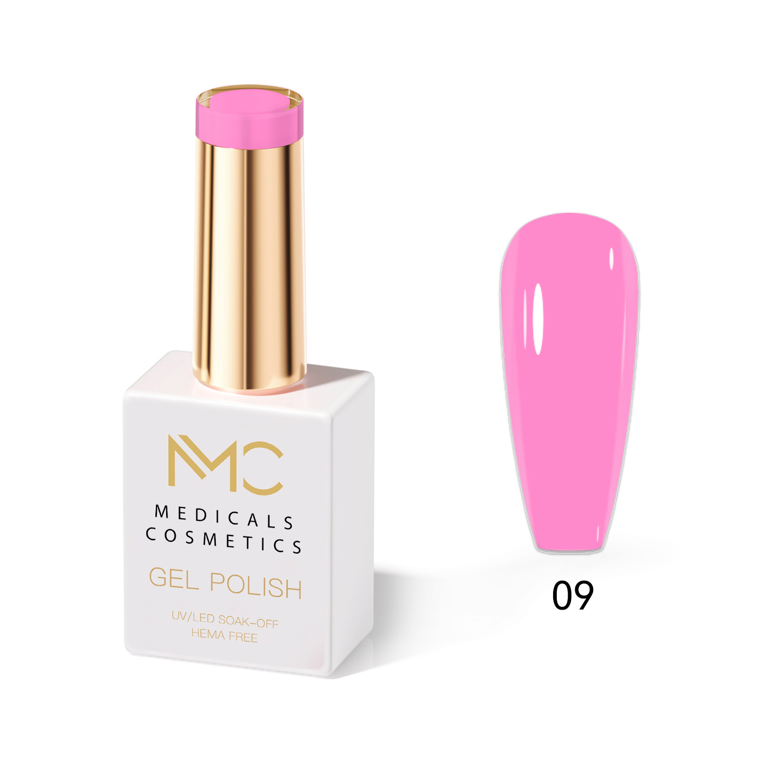GEL POLISH HEMA FREE - PROFESSIONAL MEDICALS COSMETICS - NAILS COLOR GEL 
MC PINK O9 - Rózsaszín körömzselé UV lámpához.  HEMA FREE