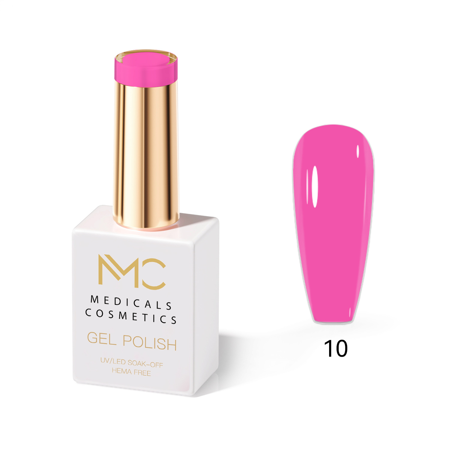 GEL POLISH HEMA FREE - PROFESSIONAL MEDICALS COSMETICS - NAILS COLOR GEL 
MC PINK 10 - Rózsaszín körömgél UV lámpa alatt.  HEMA FREE