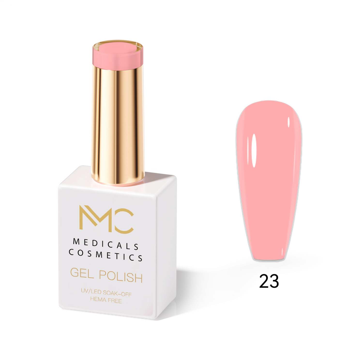 GEL POLISH HEMA FREE - PROFESSIONAL MEDICALS COSMETICS - NAILS COLOR GEL 
MC PINK 23 - Rózsaszín körömgél UV lámpa alá.  HEMA FREE