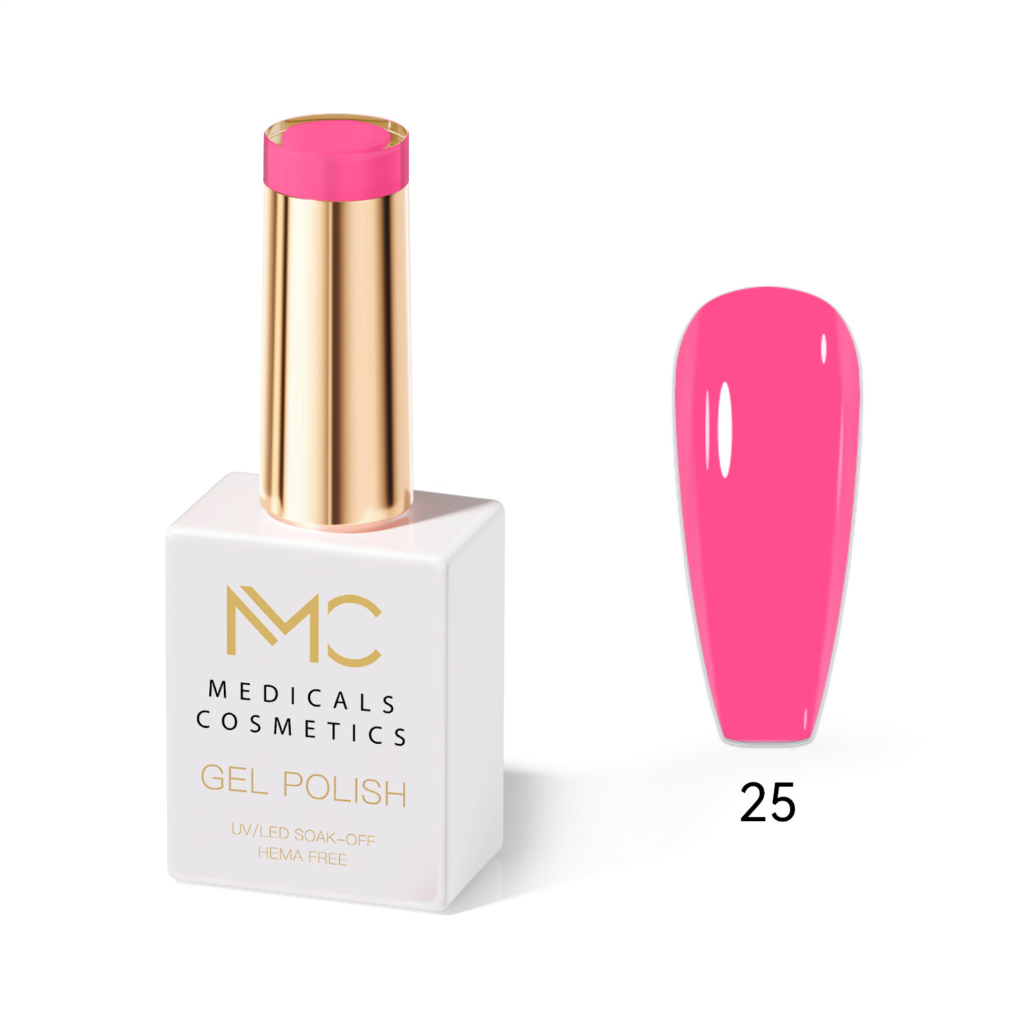 GEL POLISH HEMA FREE - PROFESSIONAL MEDICALS COSMETICS - NAILS COLOR GEL 
MC PINK 25 - Rózsaszín körömgél UV-lámpához.  HEMA FREE