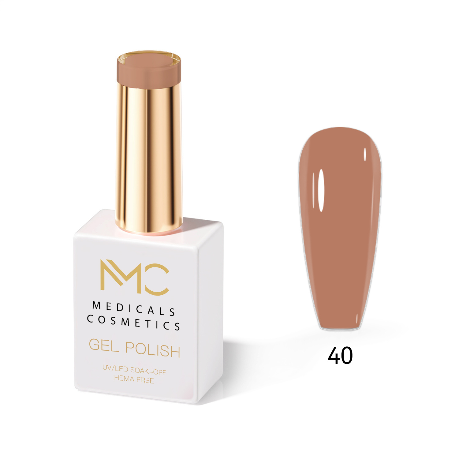 GEL POLISH HEMA FREE - PROFESSIONAL MEDICALS COSMETICS - NAILS COLOR GEL 
MC BEIGE 40 - Bézs színű körömgél UV lámpa alá.  HEMA FREE