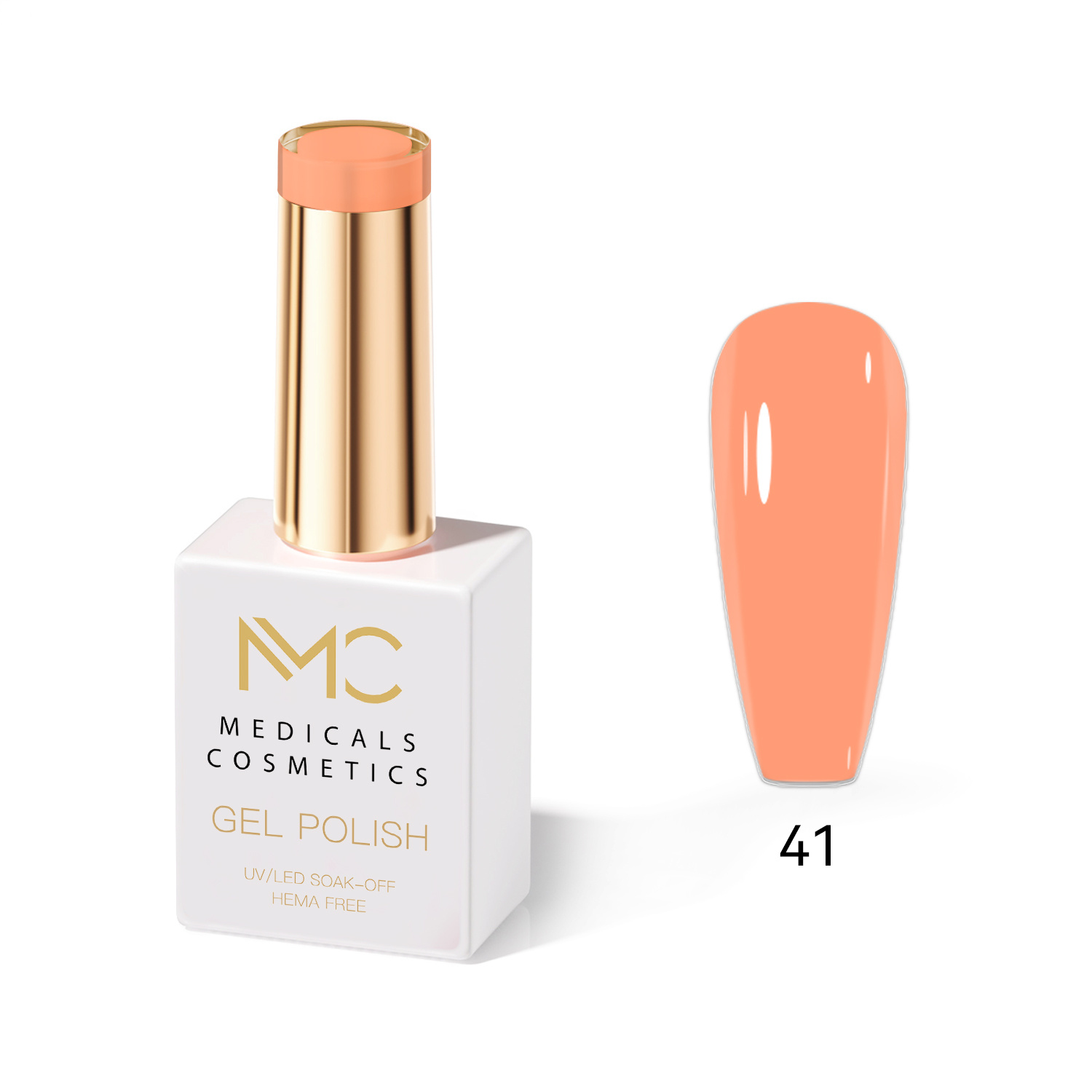 GEL POLISH HEMA FREE - PROFESSIONAL MEDICALS COSMETICS - NAILS COLOR GEL 
MC PINK 41 - Lazacszínű gél a körmökre UV lámpa alatt.  HEMA FREE