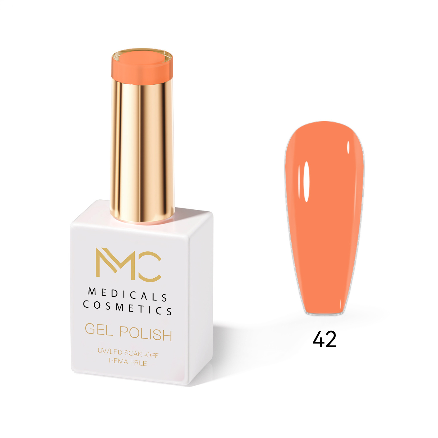 GEL POLISH HEMA FREE - PROFESSIONAL MEDICALS COSMETICS - NAILS COLOR GEL 
MC PINK 42 - Lazac színű gél körmökhez UV-lámpa alatt.  HEMA FREE
