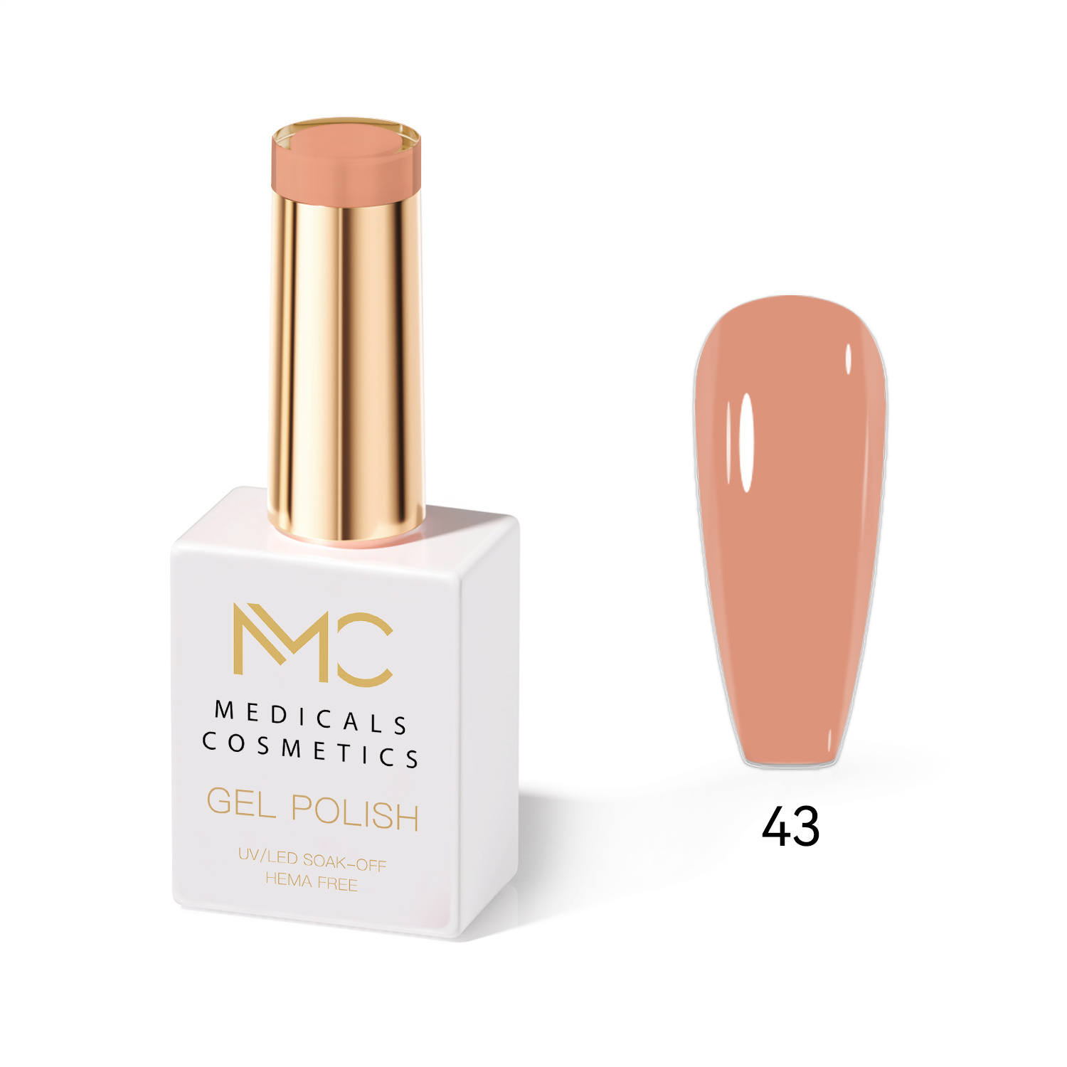 GEL POLISH HEMA FREE - PROFESSIONAL MEDICALS COSMETICS - NAILS COLOR GEL 
MC PINK 43 - Rózsaszín körömgél UV lámpához.  HEMA FREE