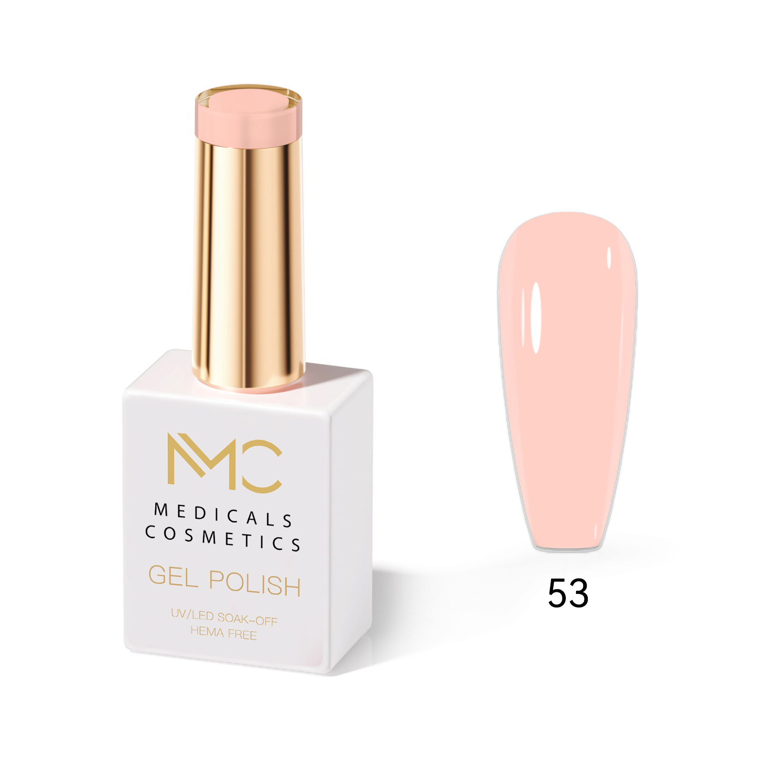 GEL POLISH HEMA FREE - PROFESSIONAL MEDICALS COSMETICS - NAILS COLOR GEL 
MC NUDE 53 - Testgél körmökhöz UV lámpa alatt.  HEMA FREE