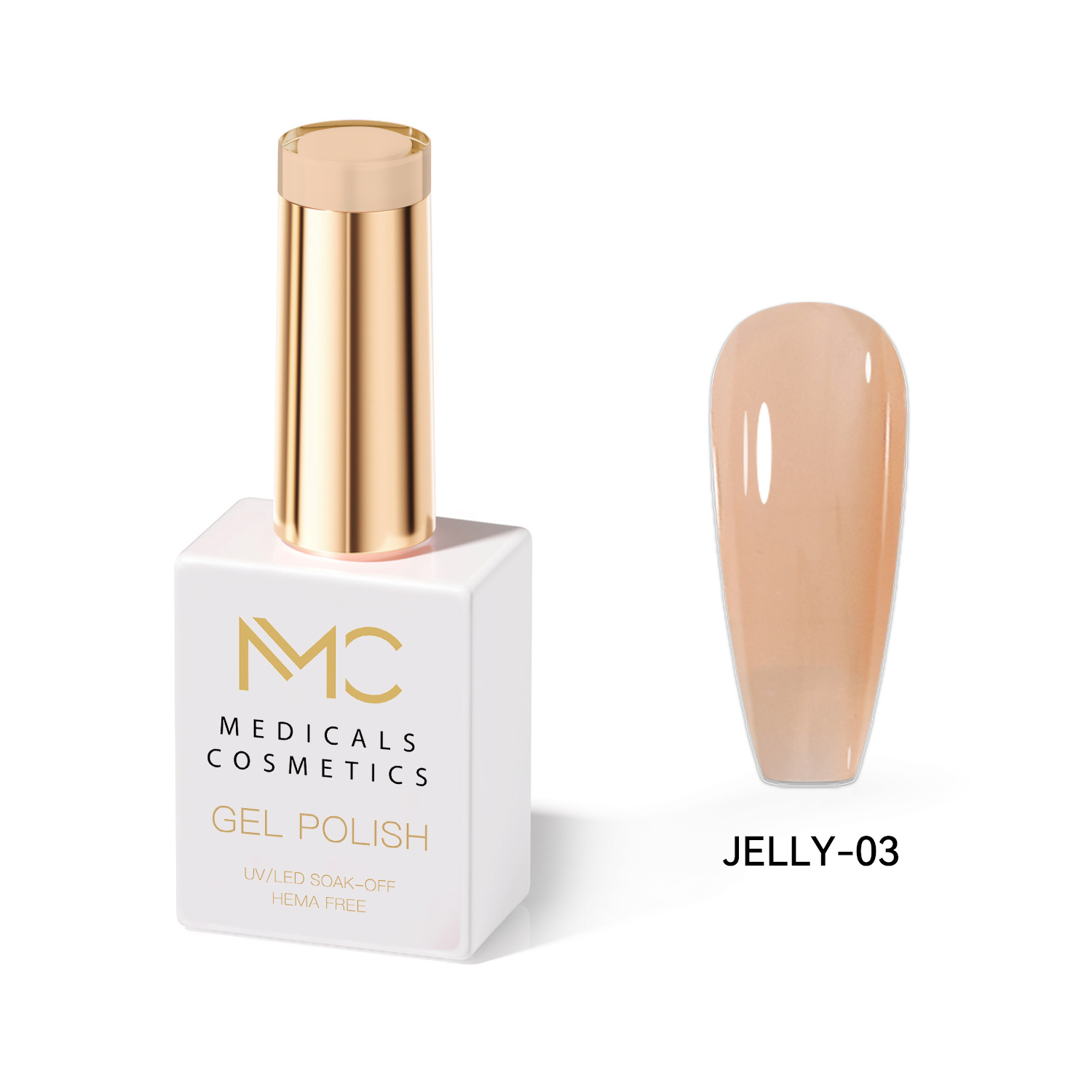 JELLY GEL POLISH HEMA FREE - PROFESSIONAL MEDICALS COSMETICS - NAILS COLOR JELLY GEL 
MC JELLY 03 - Bézs színű köröm gél UV lámpa alá. A luxus, áttetsző üvegkörmök hatása.  HEMA FREE