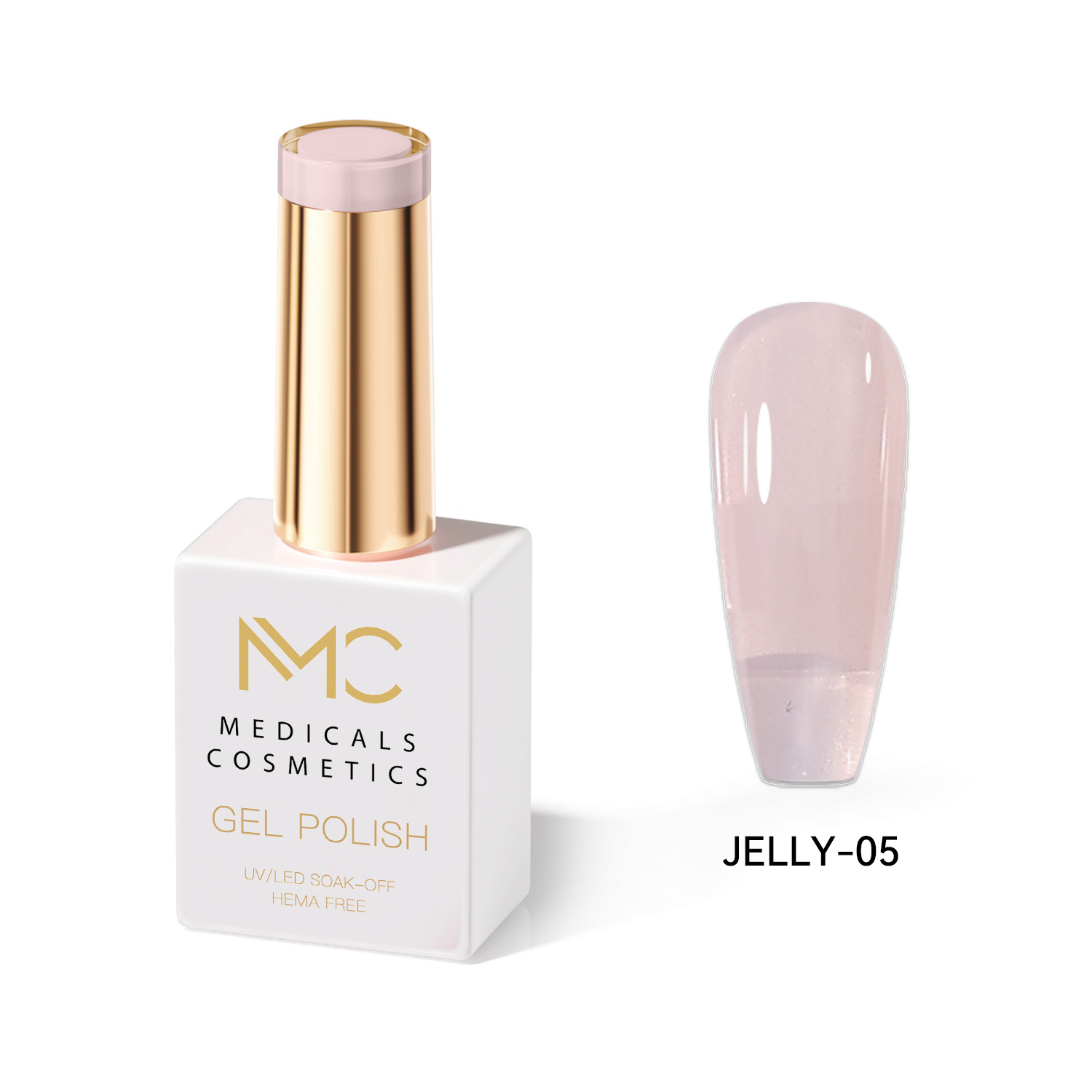 JELLY GEL POLISH HEMA FREE - PROFESSIONAL MEDICALS COSMETICS - NAILS COLOR JELLY GEL 
MC JELLY 05 - Rózsaszín körömgél UV-lámpa alá. A luxus áttetsző üvegkörmök hatása.  HEMA FREE