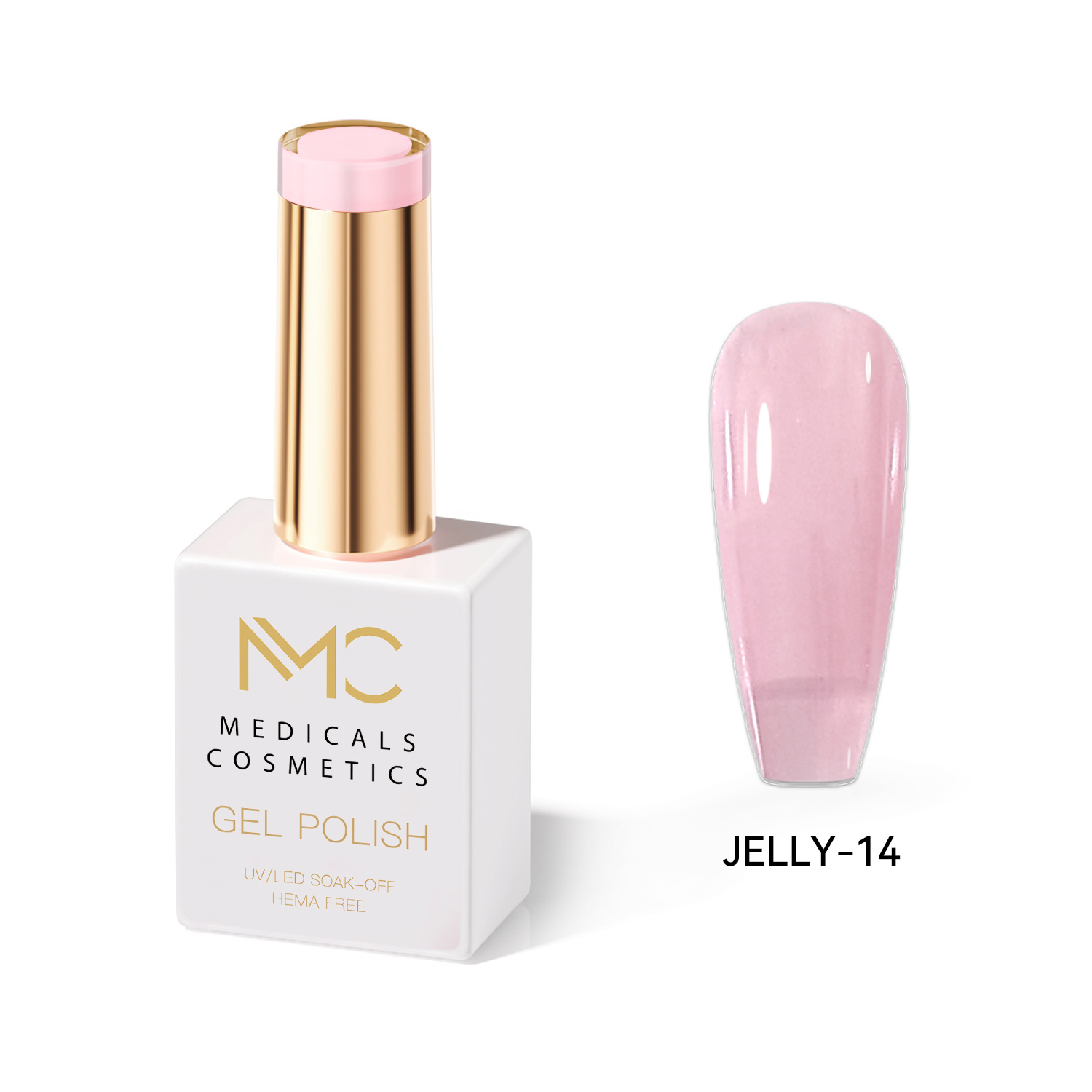 JELLY GEL POLISH HEMA FREE - PROFESSIONAL MEDICALS COSMETICS - NAILS COLOR JELLY GEL 
MC JELLY 14 - Rózsaszín gél körömre UV lámpa alá. A luxus, áttetsző üveg körmök hatása.  HEMA FREE
