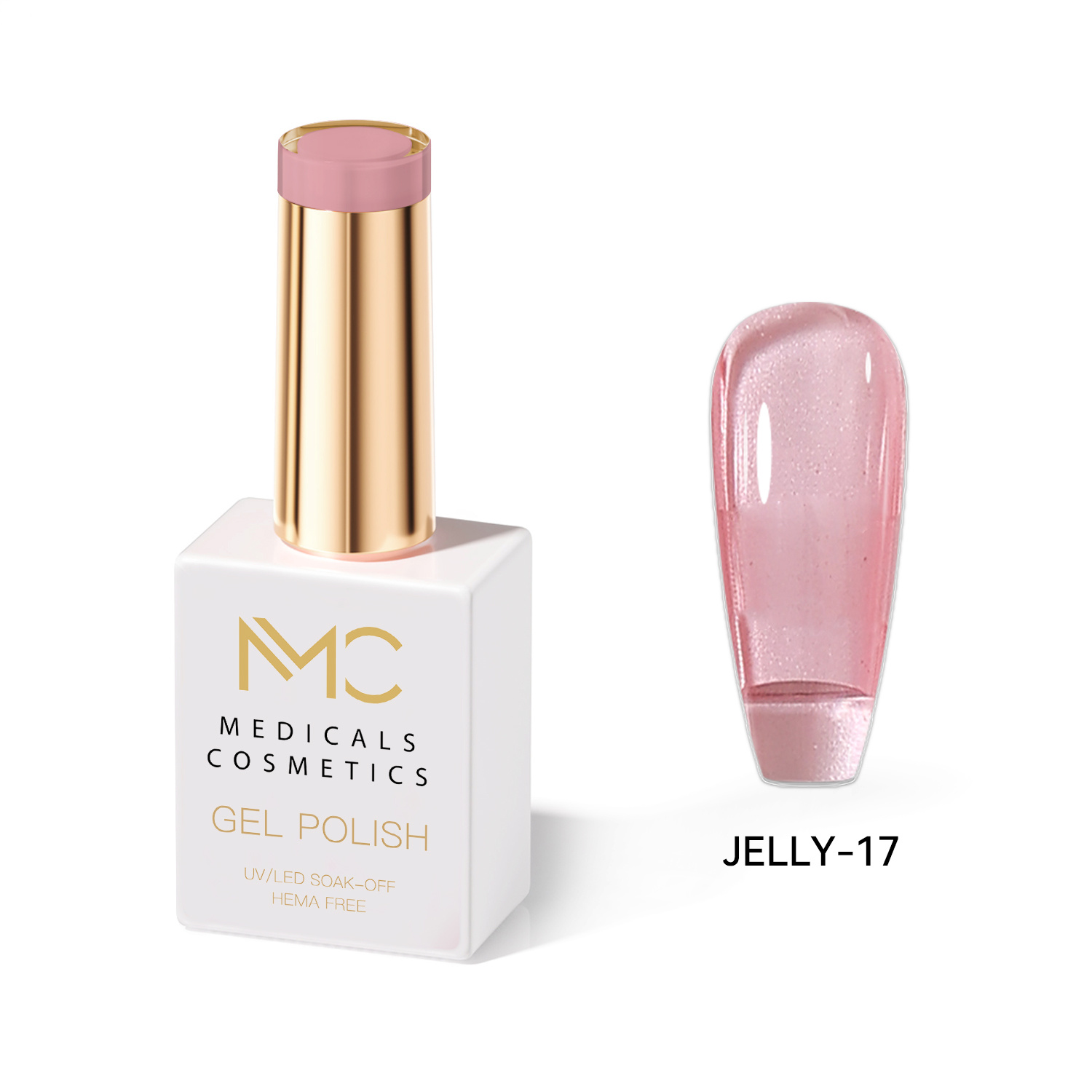 JELLY GEL POLISH HEMA FREE - PROFESSIONAL MEDICALS COSMETICS - NAILS COLOR JELLY GEL 
MC JELLY 17 - Rózsaszín gél a körmökre UV lámpához. Luxus hatású áttetsző üvegkörmök hatás.  HEMA FREE