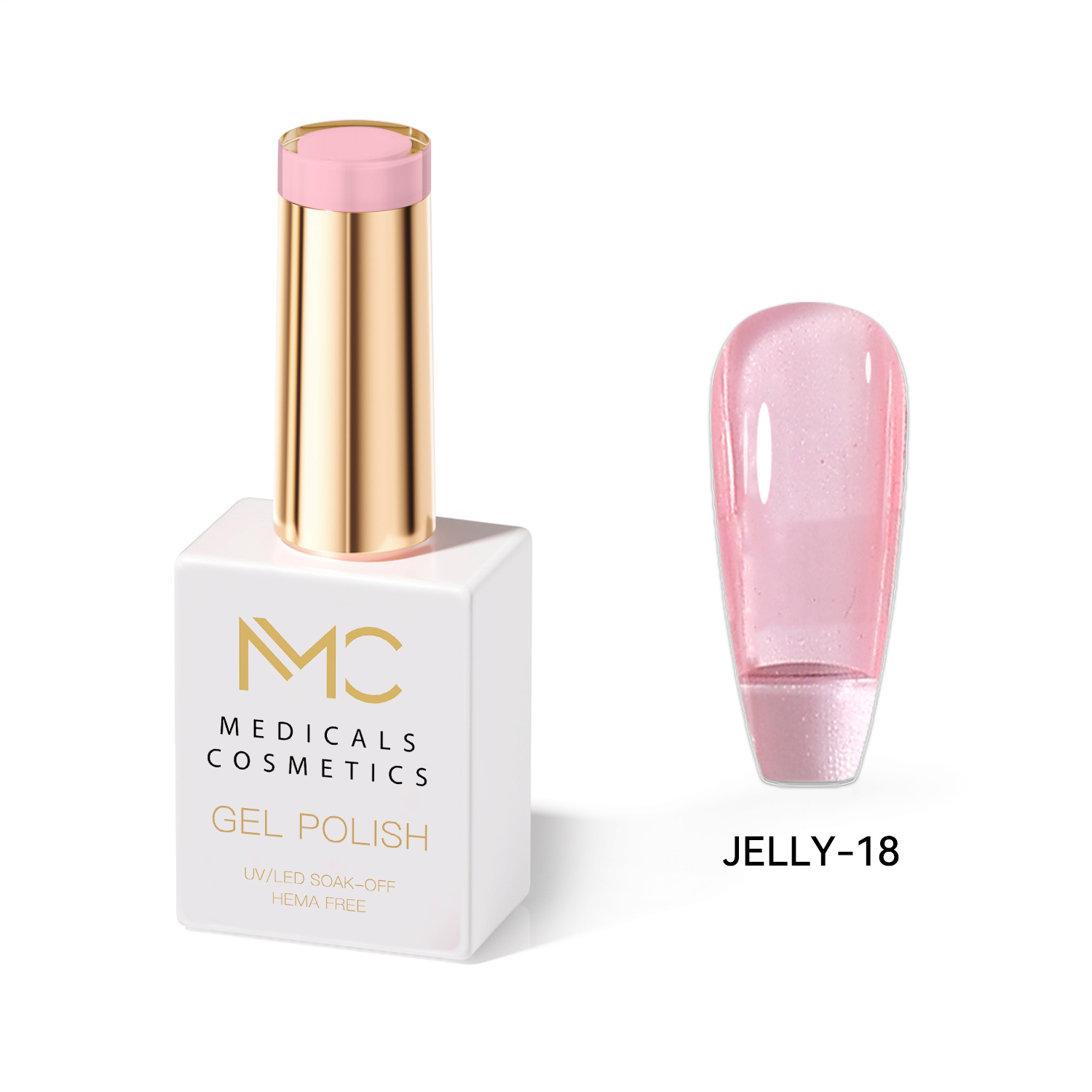 JELLY GEL POLISH HEMA FREE - PROFESSIONAL MEDICALS COSMETICS - NAILS COLOR JELLY GEL 
MC JELLY 18 - Rózsaszín gél a körmökre UV-lámpa alá. A luxus, átlátszó üvegkörmök hatása.  HEMA FREE