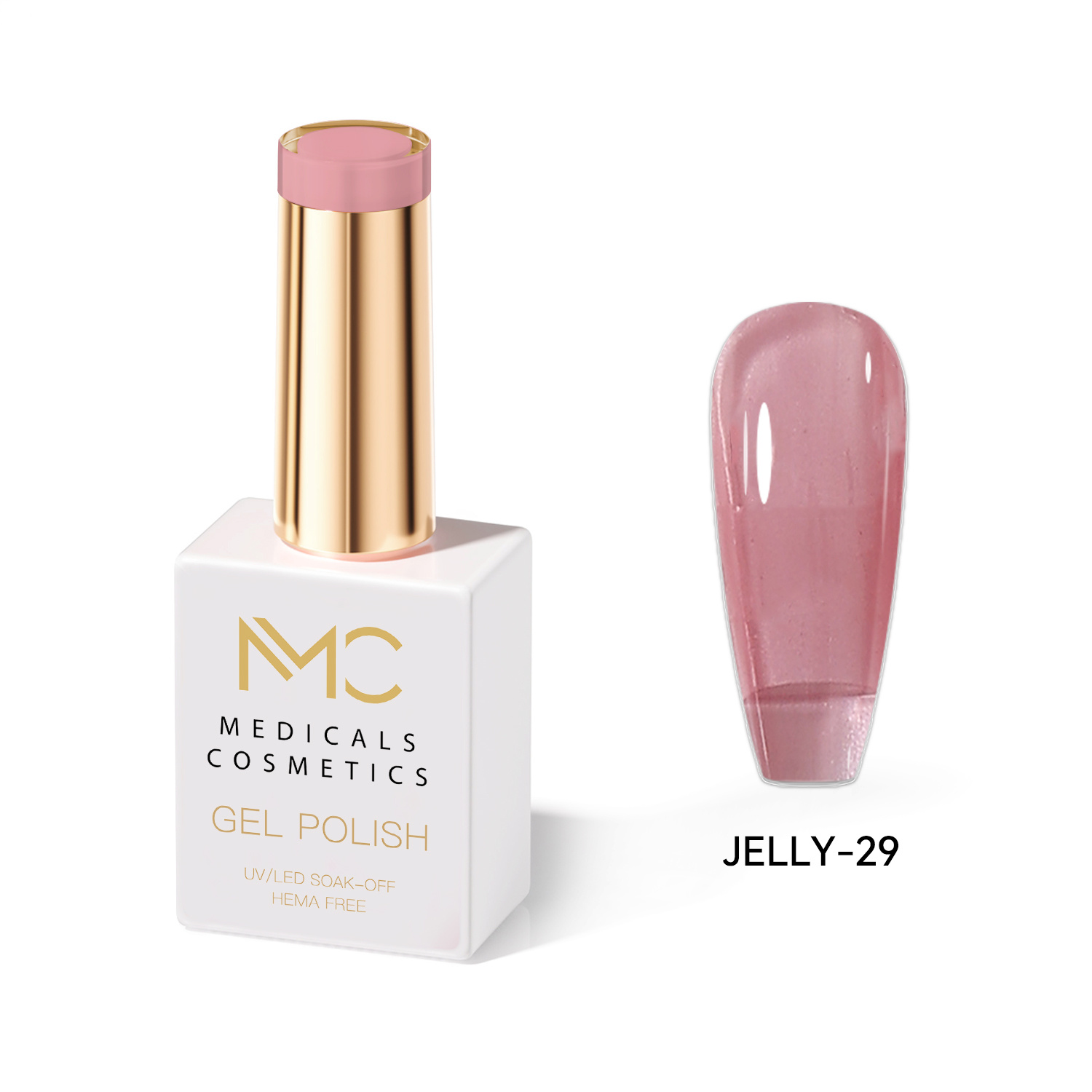 JELLY GEL POLISH HEMA FREE - PROFESSIONAL MEDICALS COSMETICS - NAILS COLOR JELLY GEL 
MC JELLY 29 - Rózsaszín gél körmöknek UV lámpa alá. Luxus hatású, áttetsző üvegköröm effekt. HEMA FREE