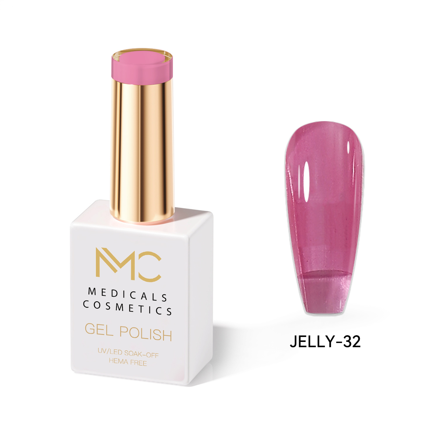 JELLY GEL POLISH HEMA FREE - PROFESSIONAL MEDICALS COSMETICS - NAILS COLOR JELLY GEL 
MC JELLY 32 - Lila gél körömlakk UV-lámpa alá. Luxus hatású, áttetsző üveg körmök. HEMA FREE