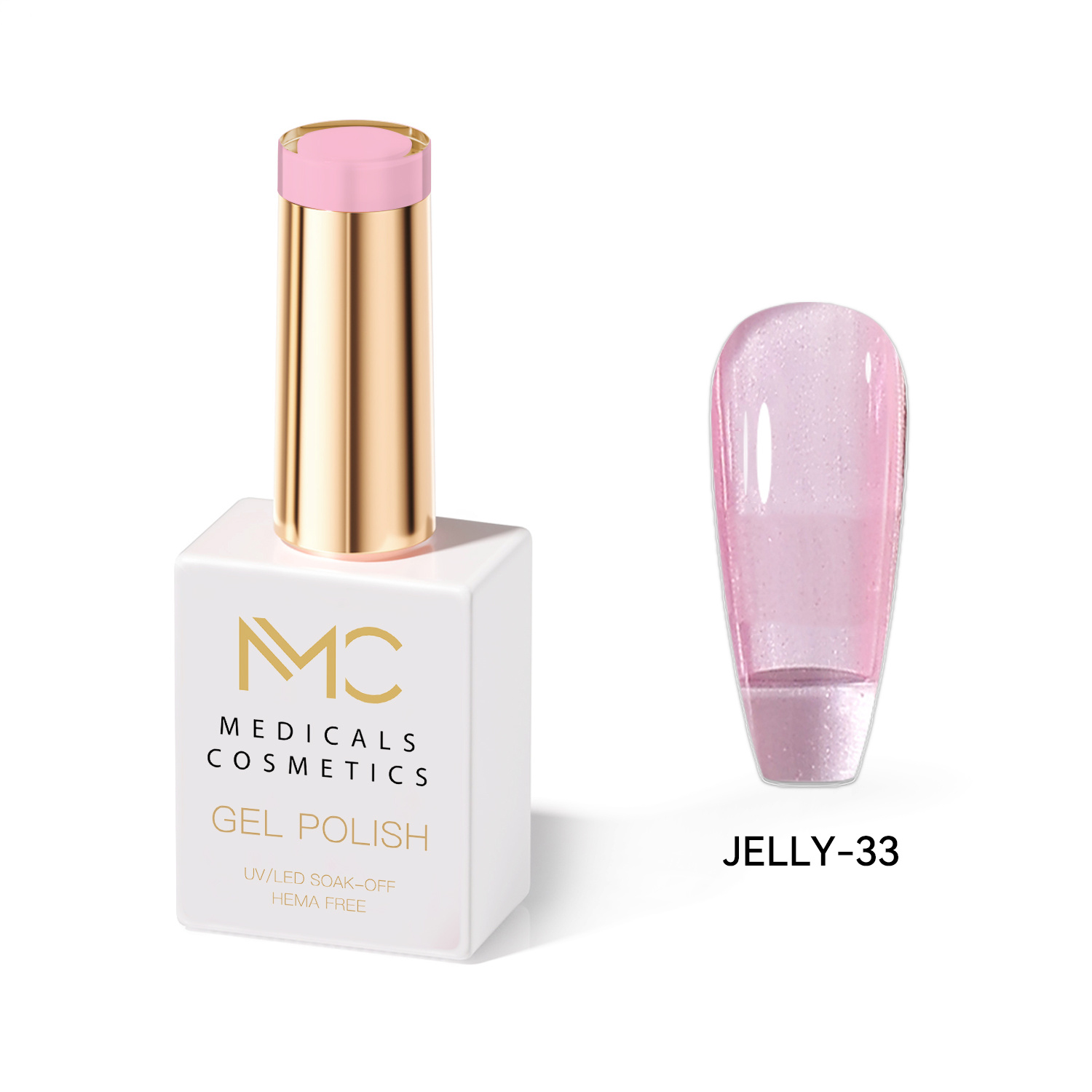JELLY GEL POLISH HEMA FREE - PROFESSIONAL MEDICALS COSMETICS - NAILS COLOR JELLY GEL 
MC JELLY 33 - Rózsaszín körömgél UV lámpa alá. Luxus hatású áttetsző üvegkörmök. HEMA FREE