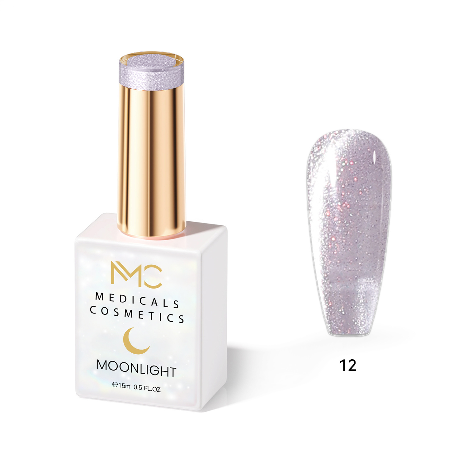 MOONLIGHT GEL POLISH  HEMA FREE  NAILS COLOR GEL PROFESSIONAL  MC MEDICALS COSMETICS 
MC MOONLIGHT 12  Átlátszó gyöngyházfényű - lila körömgél csillogó fényes hatással és 3D effekttel UV lámpa alatt. HEMA FREE