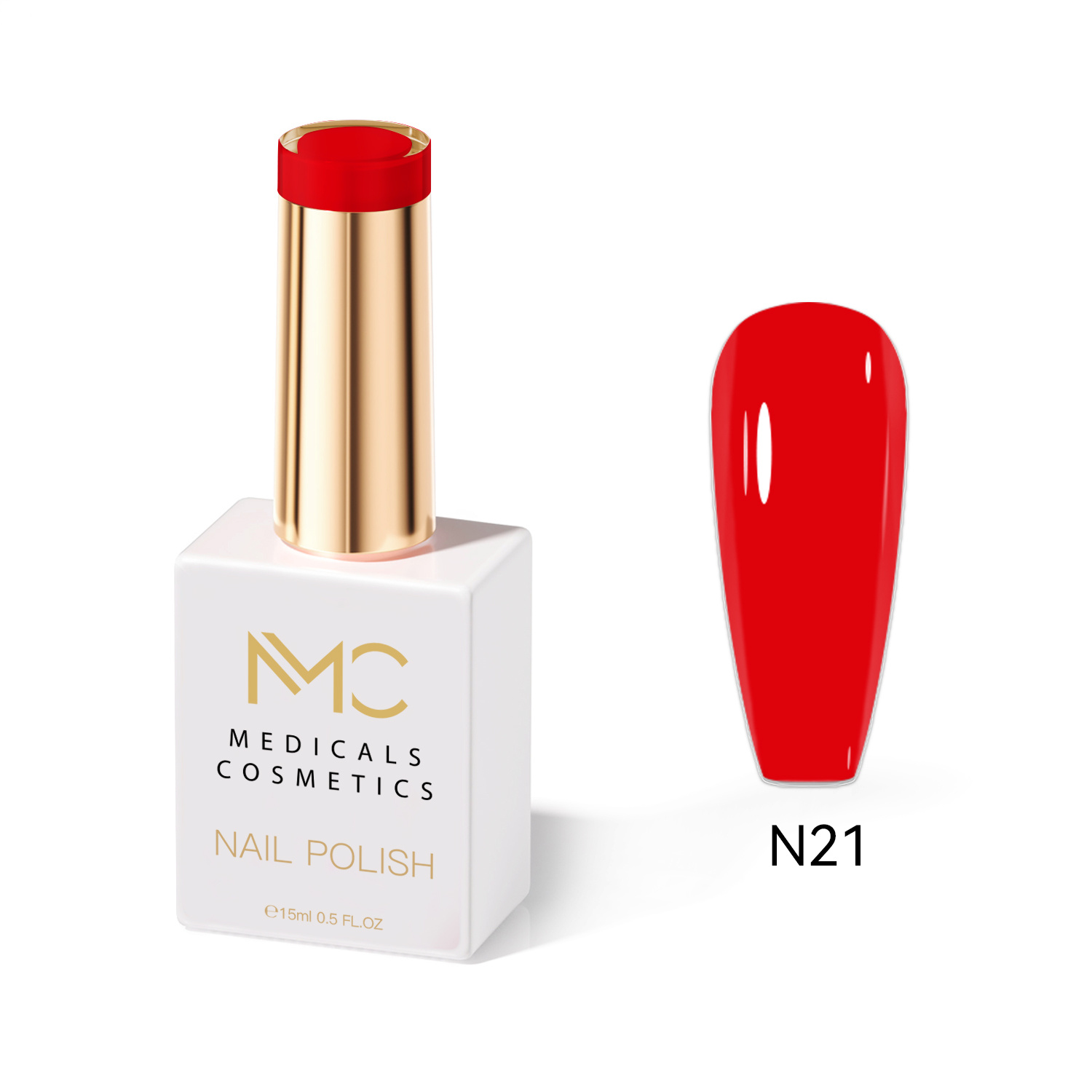 NAIL POLISH  PROFESSIONAL  MC MEDICALS COSMETICS 
MC NAIL POLISH 21 - LAK A SZÖGÖKRE örökpiros színben, tartós hatással és luxus megjelenéssel