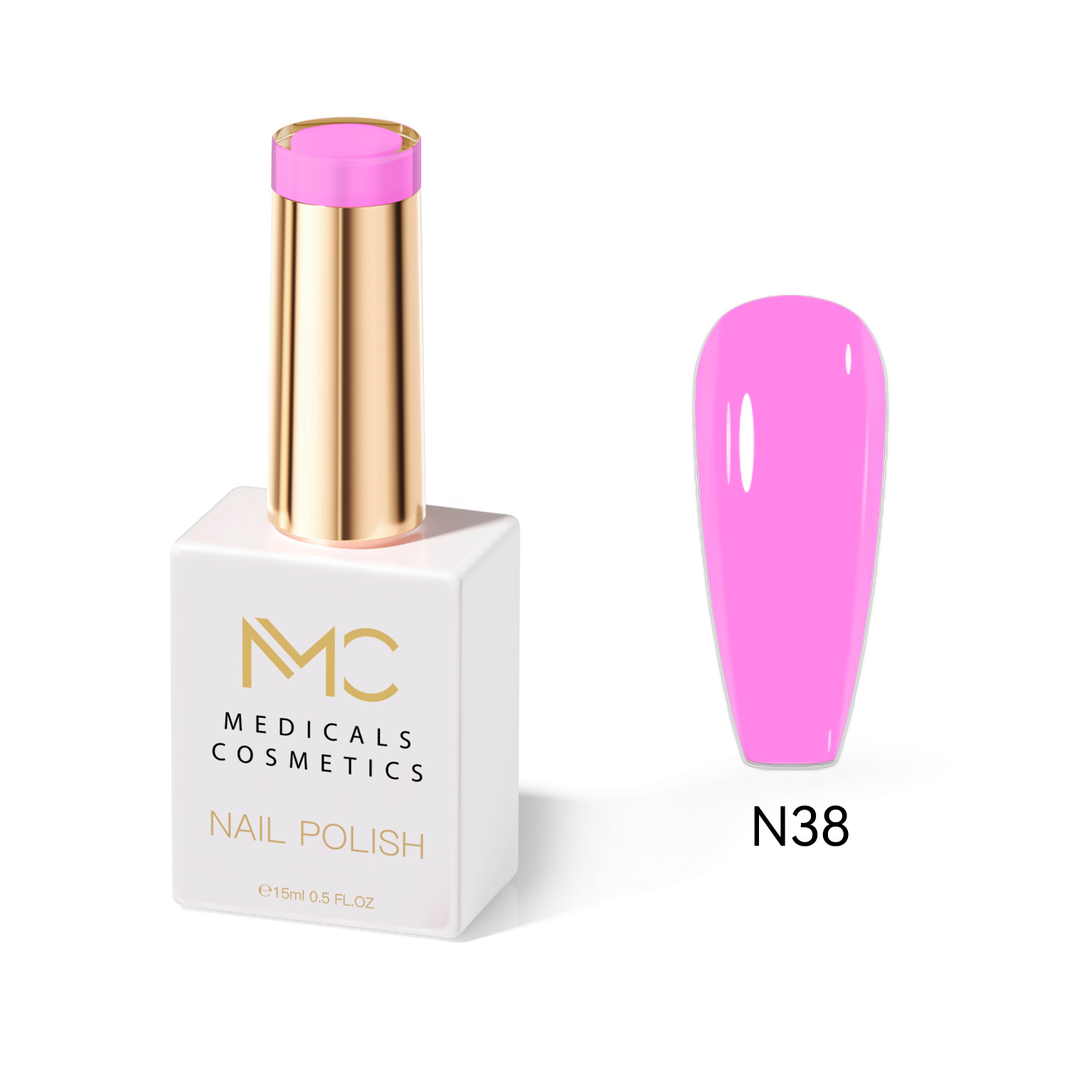 NAIL POLISH  PROFESSIONAL  MC MEDICALS COSMETICS 
MC NAIL POLISH 38 - körömlakk a letiszemnek megfelelő rózsaszín árnyalatban, hosszan tartó hatással és luxus megjelenéssel