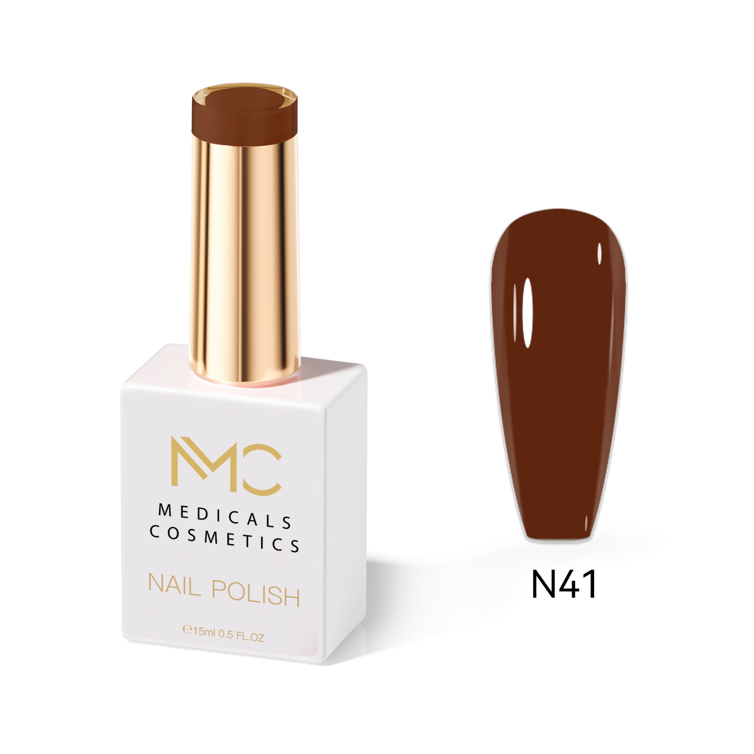 NAIL POLISH  PROFESSIONAL  MC MEDICALS COSMETICS 
MC KÖRÖMLAKK 41 - LAK NA NECHTY az örökzöld barna szín tartós hatással és luxus megjelenéssel