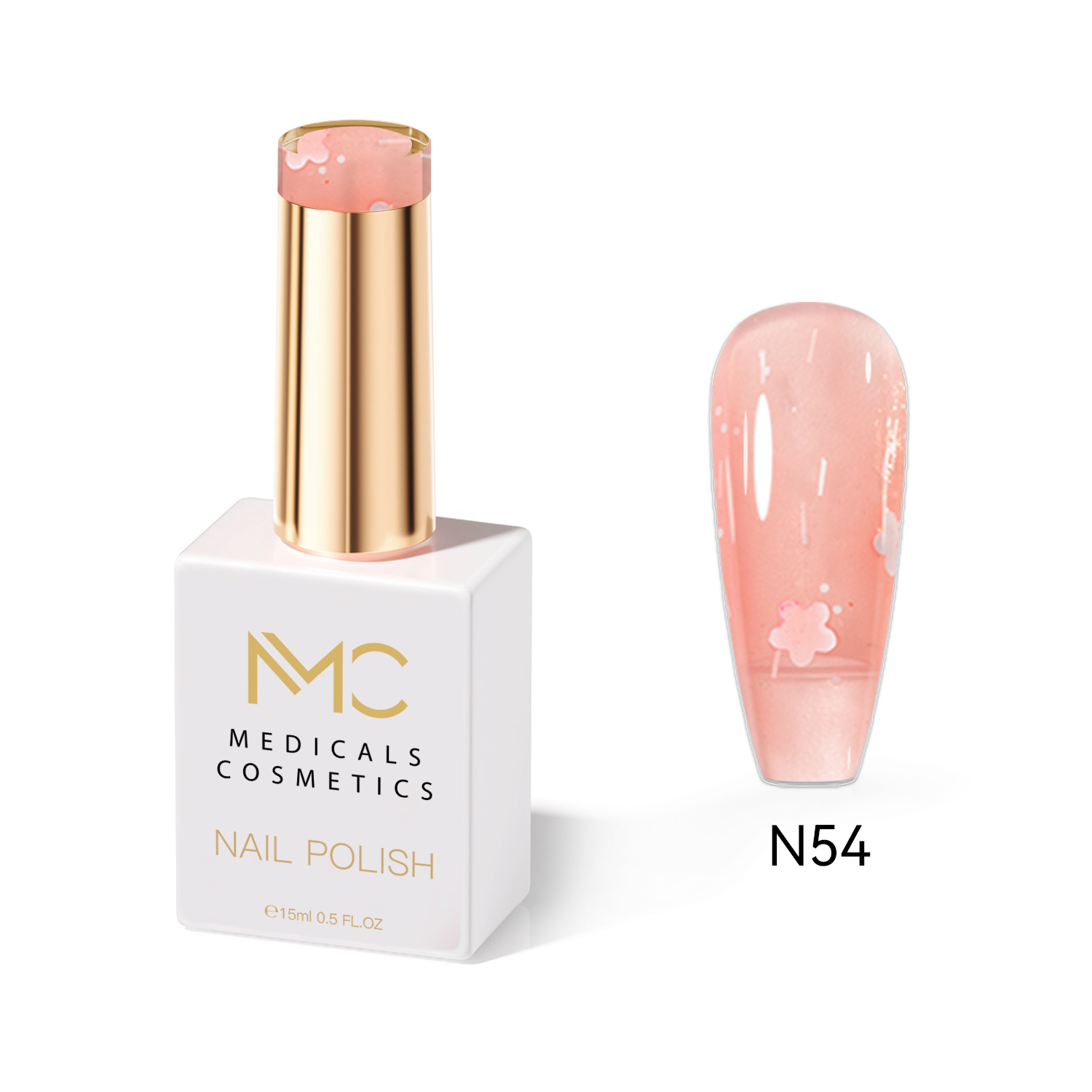 NAIL POLISH  PROFESSIONAL  MC MEDICALS COSMETICS 
MC KÖRÖMLAKK 54 - LAK KNÉGYEKNEK időtlen rózsaszín árnyalat hosszan tartó hatással és luxus megjelenéssel