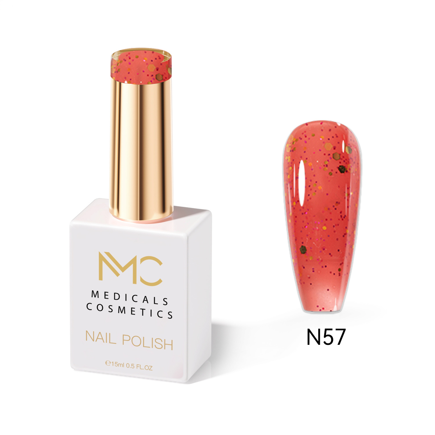 NAIL POLISH  PROFESSIONAL  MC MEDICALS COSMETICS 
MC NAIL POLISH 57 - körömlakk időtlen vörös árnyalatban, tartós hatással és luxus megjelenéssel