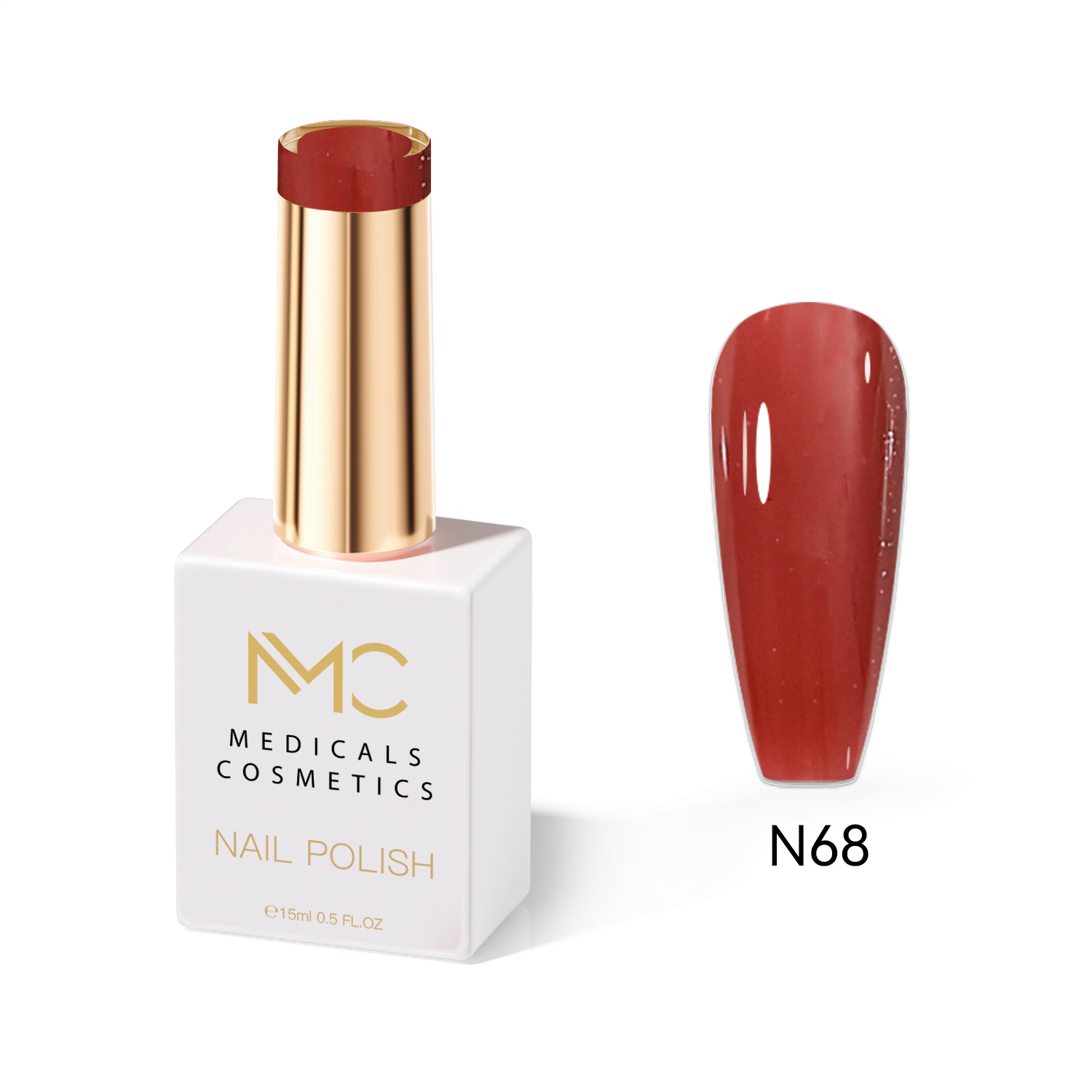 NAIL POLISH  PROFESSIONAL  MC MEDICALS COSMETICS 
MC NAIL POLISH 68 - Körömlakk időtlen, intenzív piros színben, hosszan tartó hatással és luxus megjelenéssel