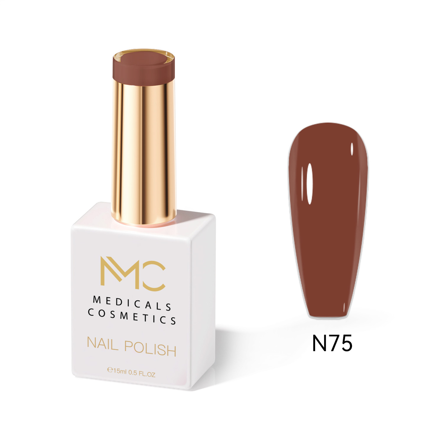 NAIL POLISH  PROFESSIONAL  MC MEDICALS COSMETICS 
MC NAIL POLISH 75 - LAKK A KÖRÖMHÖZ örökzöld barna színnel, hosszantartó hatással és luxus megjelenéssel