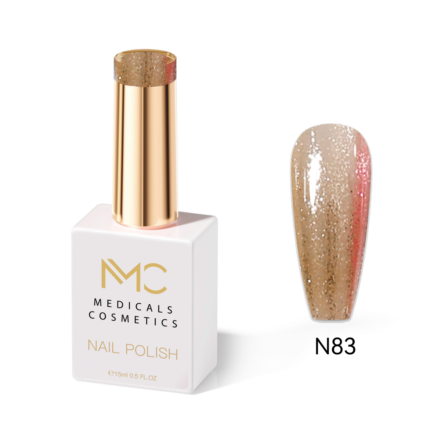NAIL POLISH  PROFESSIONAL  MC MEDICALS COSMETICS 
MC NAIL POLISH 83 - körömlakk az időtlen arany színben, tartós hatással és luxus megjelenéssel