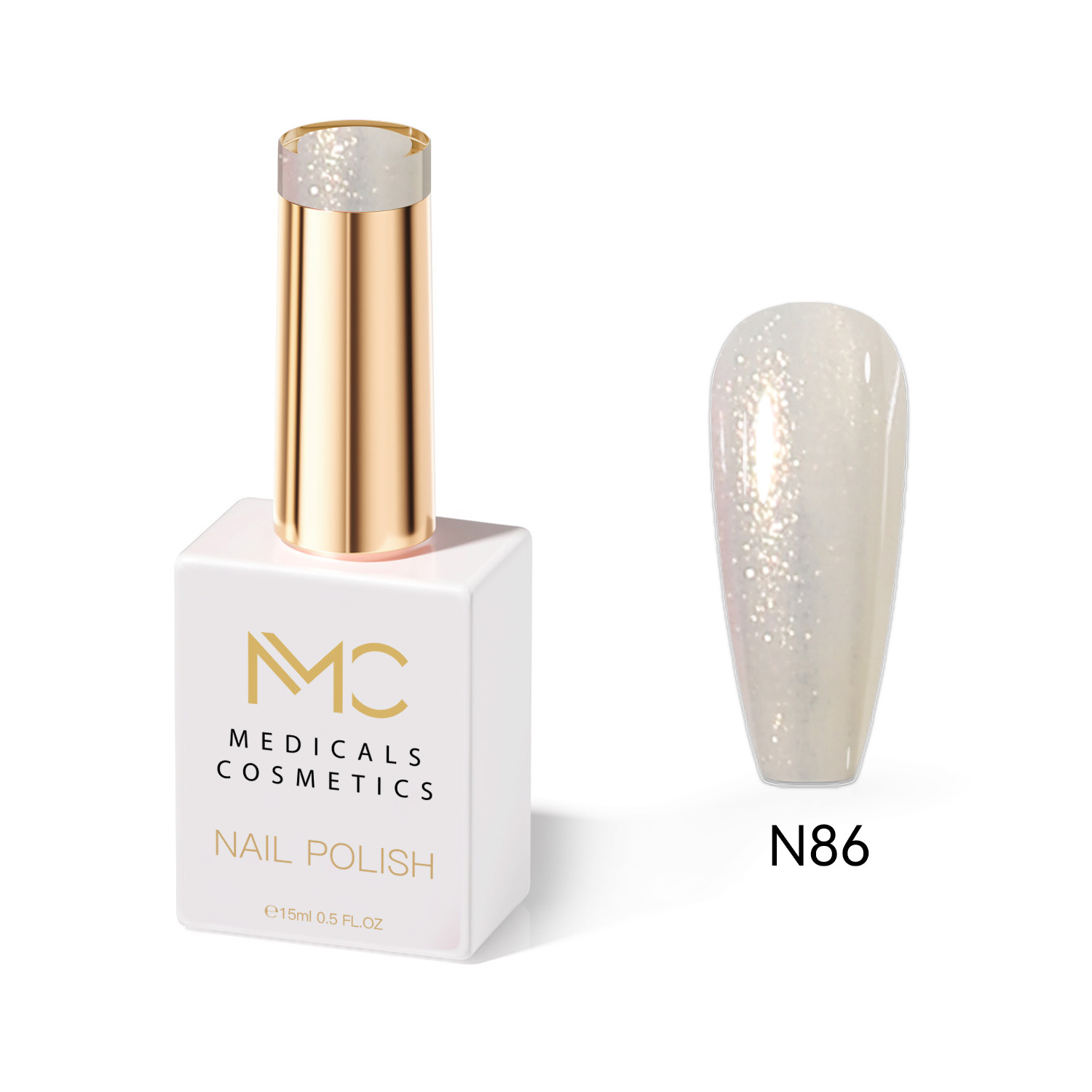 NAIL POLISH  PROFESSIONAL  MC MEDICALS COSMETICS 
MC KÖRÖMLAKK 86 - körömlakk tartós hatással és luxus megjelenéssel a letisztult, időtlen fehér színben
