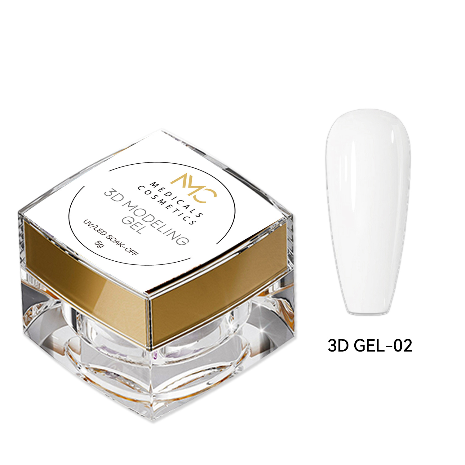 3D MODELLING GEL 02 - PROFESSIONAL MEDICALS COSMETICS - WHITE 
Modellező gél a műanyag 3D körömdíszítéshez - fehér
