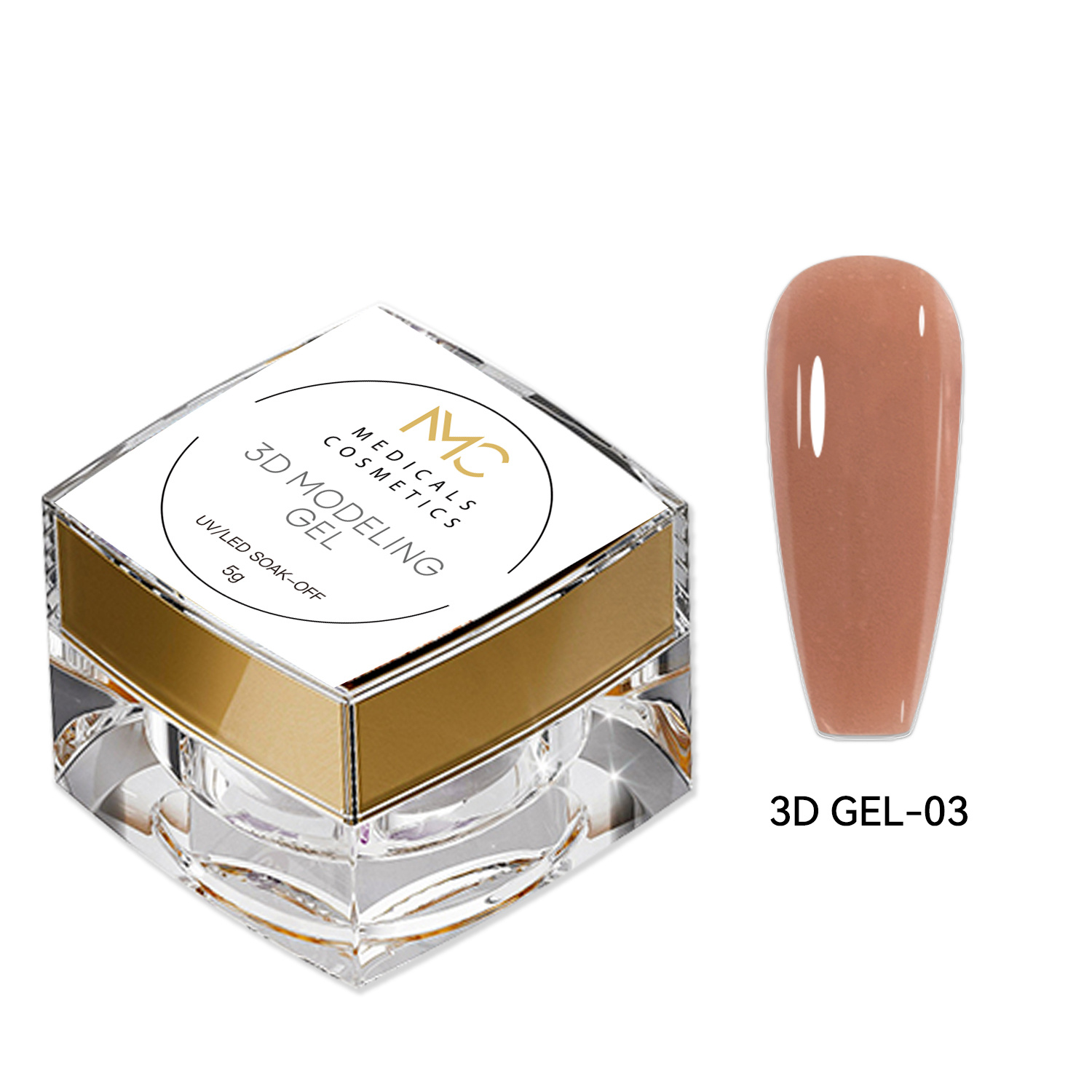 3D MODELLING GEL 02 - PROFESSIONAL MEDICALS COSMETICS - BROWN