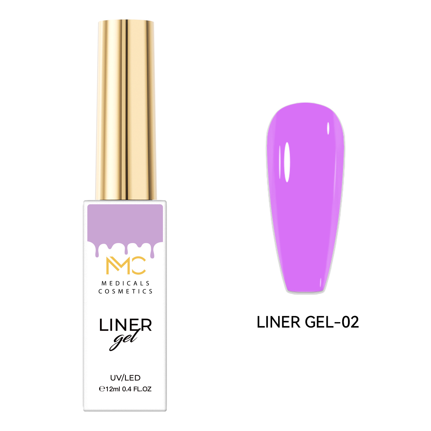 REGULAR LINER GEL 02 - PROFESSIONAL MEDICALS COSMETICS - PURPLE 
Magas pigmenttartalmú UV/LED gél a körömdíszítéshez, precíz kivitelezéshez friss lila árnyalatban