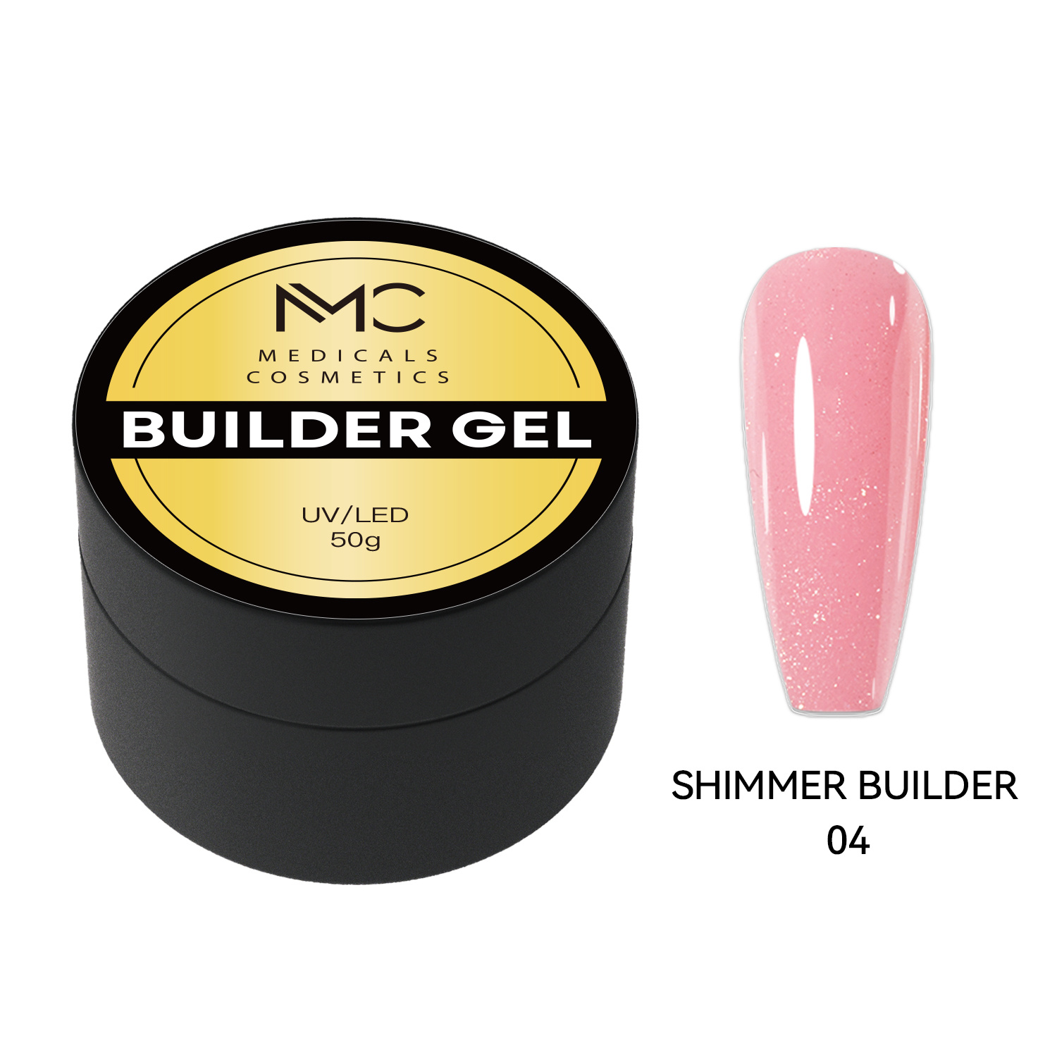 BUILDER GEL SHIMMER - PROFESSIONAL MEDICALS COSMETICS - PINK 
Rózsaszín körömformázó gél finom csillámokkal