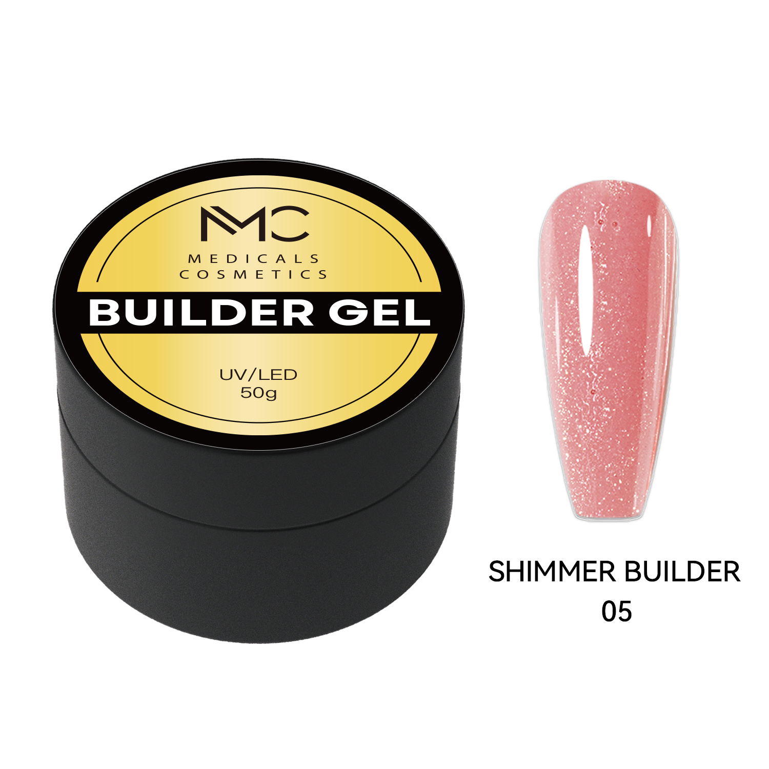 BUILDER GEL SHIMMER - PROFESSIONAL MEDICALS COSMETICS - PINK 
Rózsaszín körömformázó gél finom csillámokkal