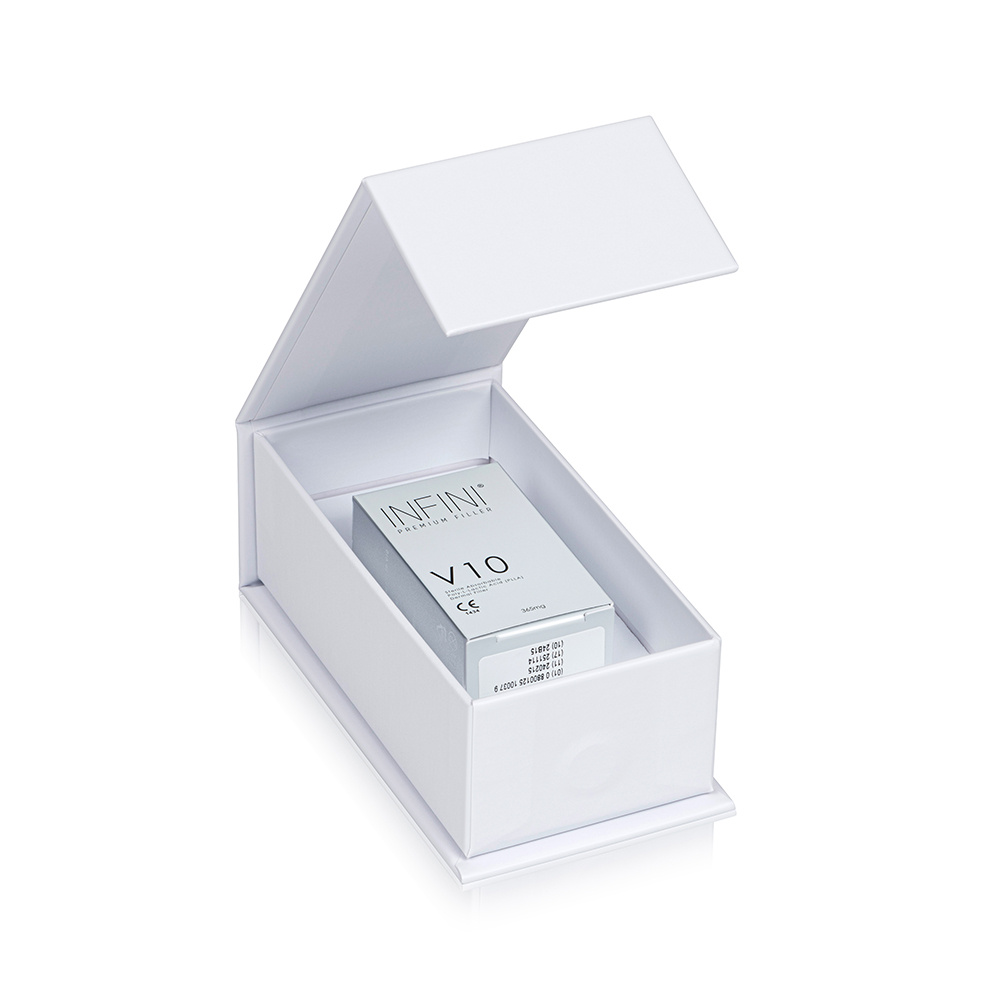 INFINI V-10 VOLUMETRIC STIMULATOR 365 MG POLY-L-LACTIC ACID 
V-10 Volumetric Stimulator - Modern, biostimuláló készítmény poli-L-tejsavval (PLLA)