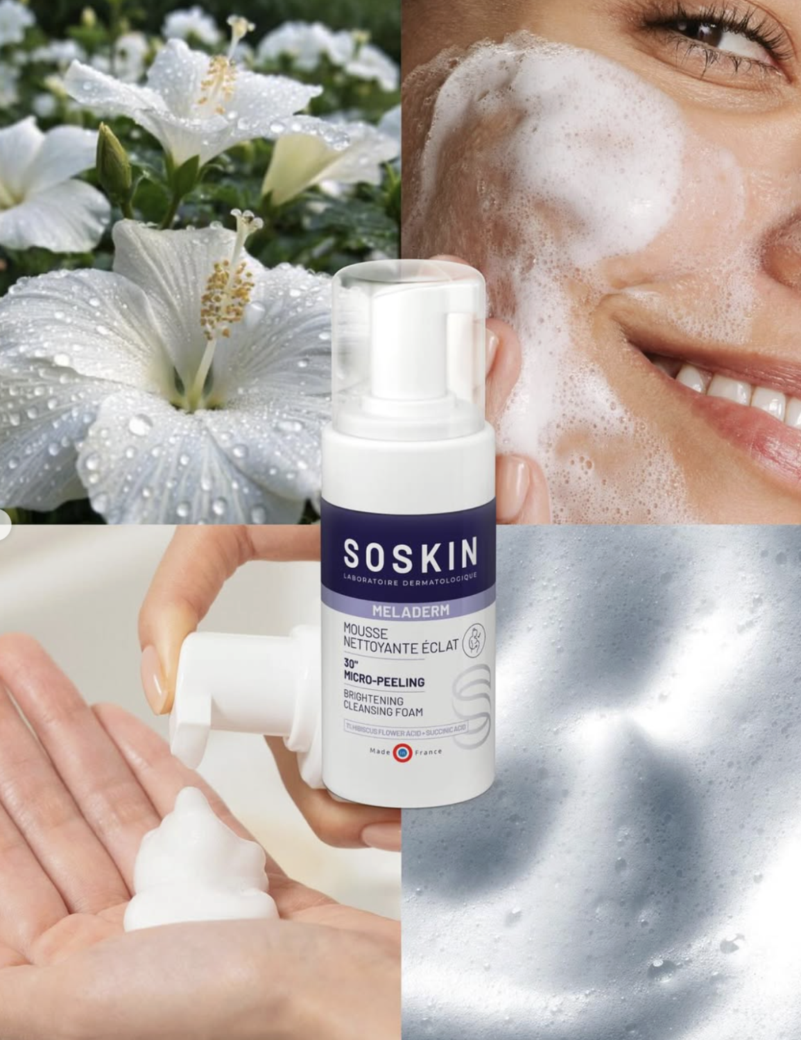 SOSKIN PARIS BRIGHTENING CLEANSING FOAMMELADERM 
Kíméletes antioxidáns mikro-peeling hab
